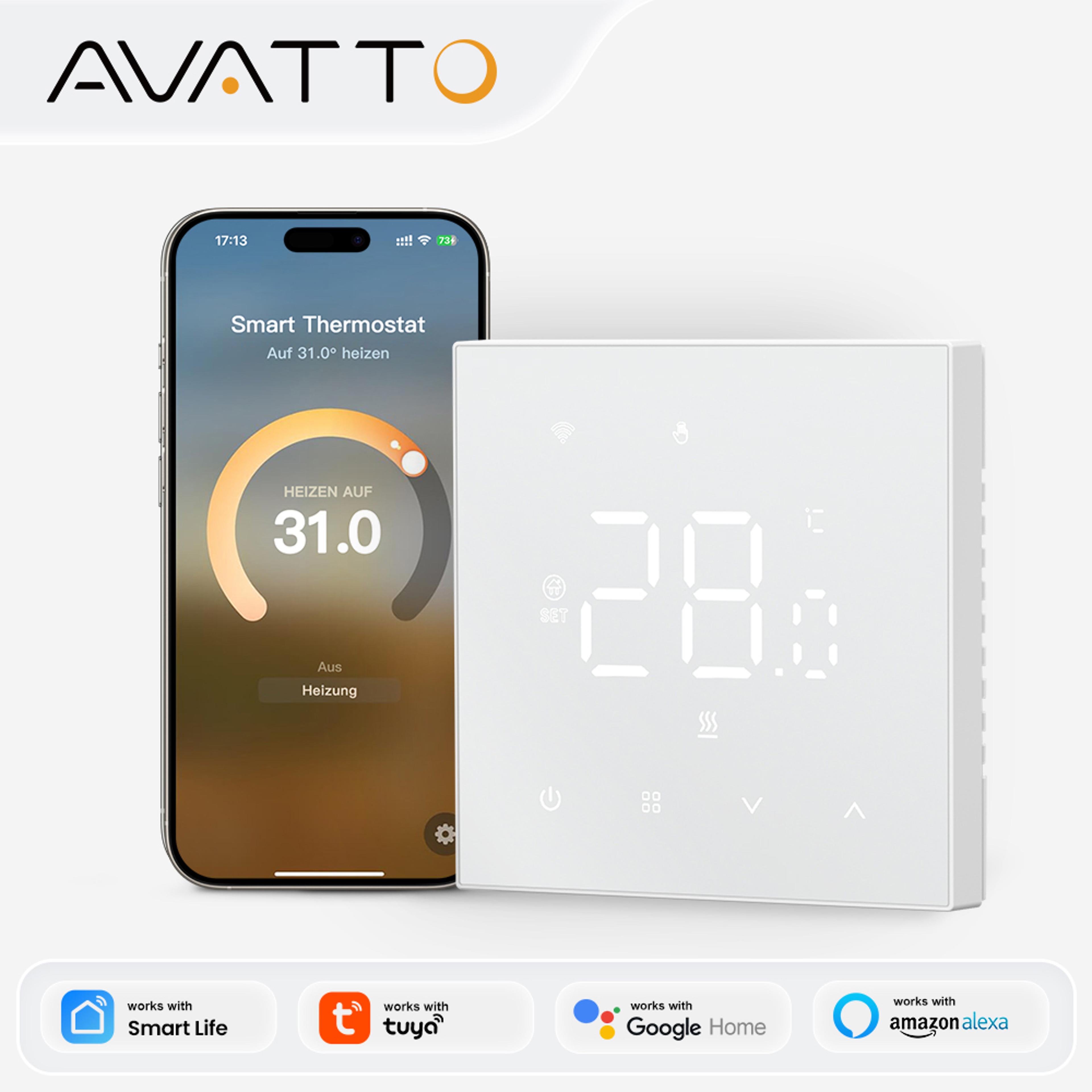 Smart Thermostat WiFi Floor Heating Controller With Tuya Matter For Alexa Google Home 0