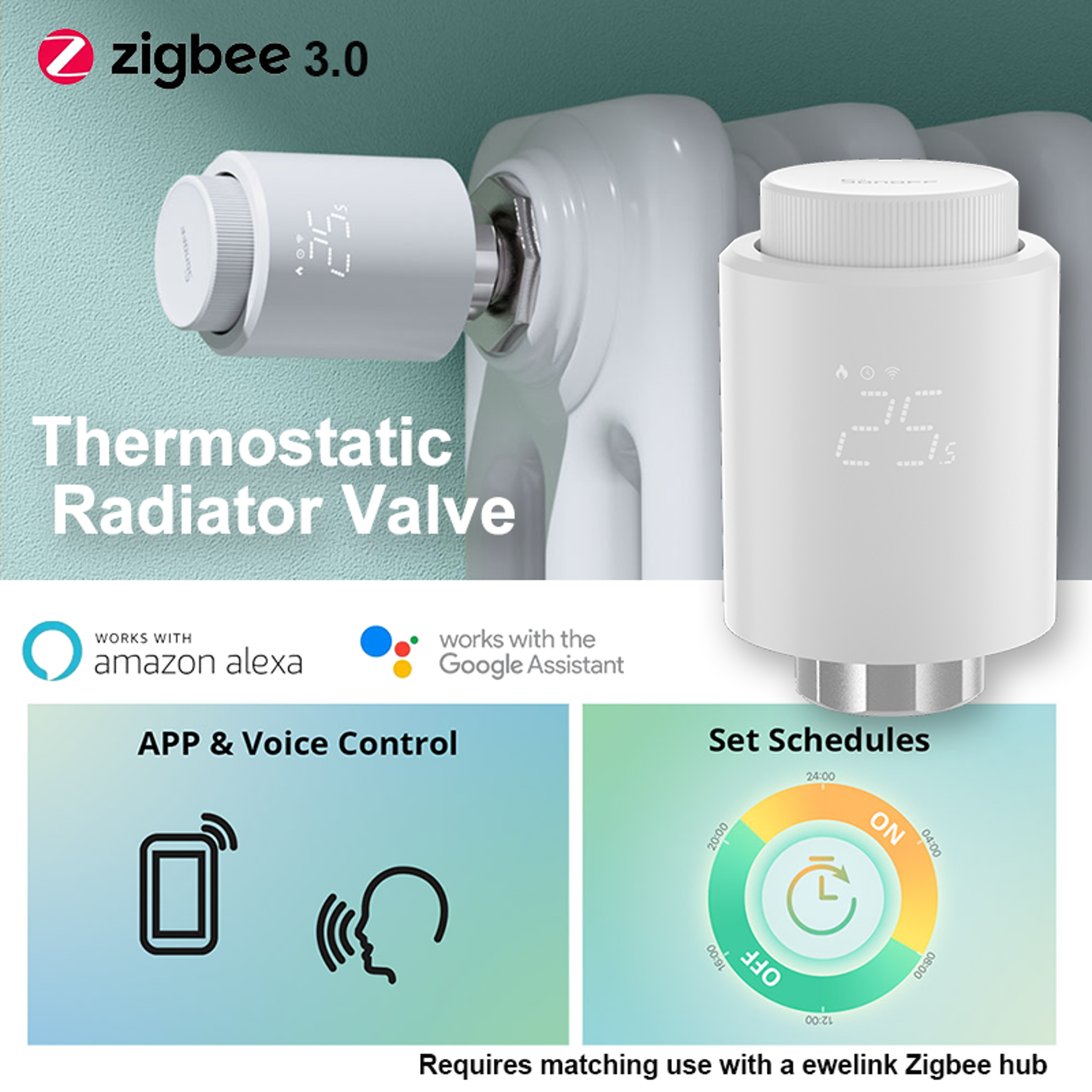 Smart Radiator Valve Zigbee Thermostatic Controller For Energy Efficient Home Heating 0