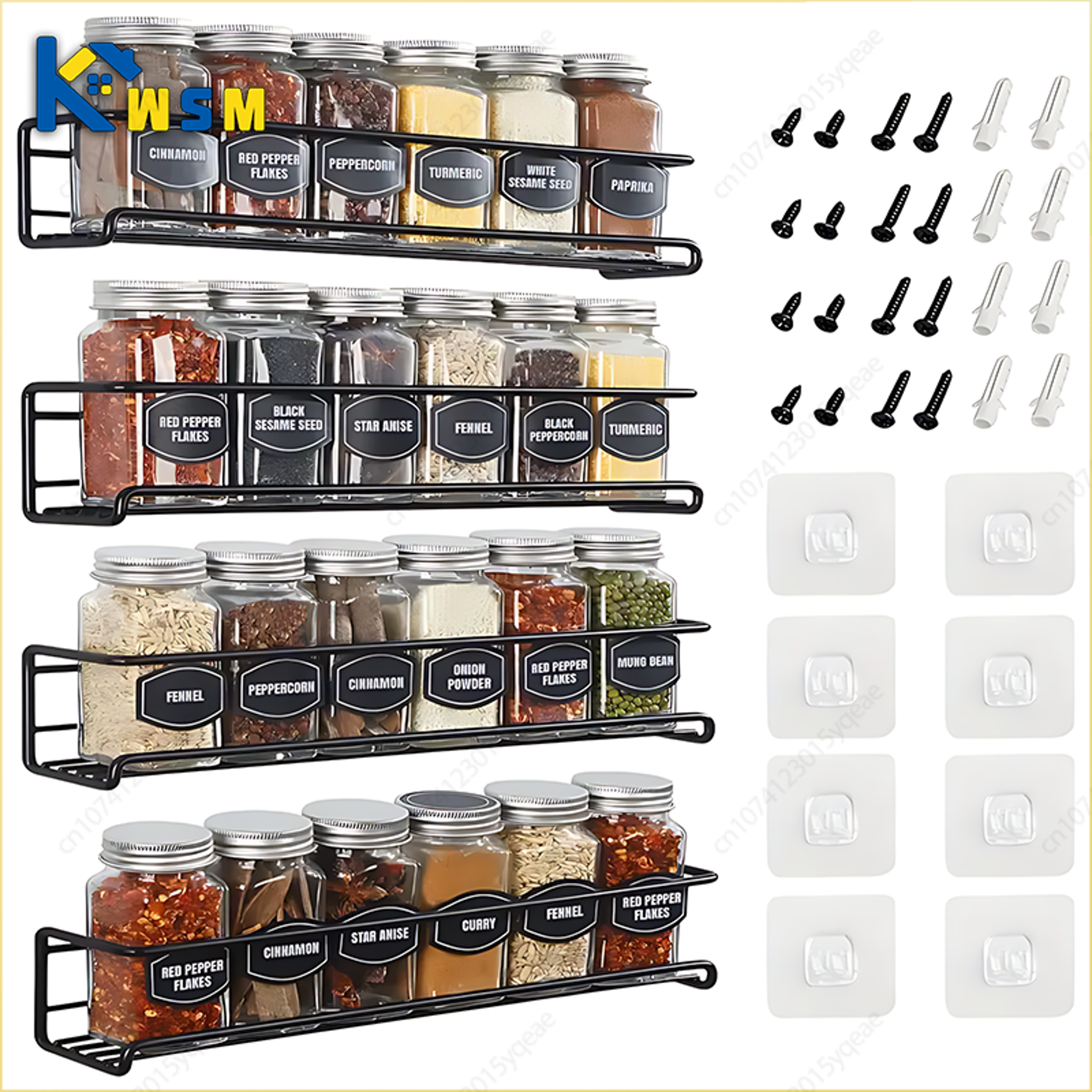 Multi Use Wall Mounted Spice Rack Metal Shelf For Kitchen  Bathroom Storage 0