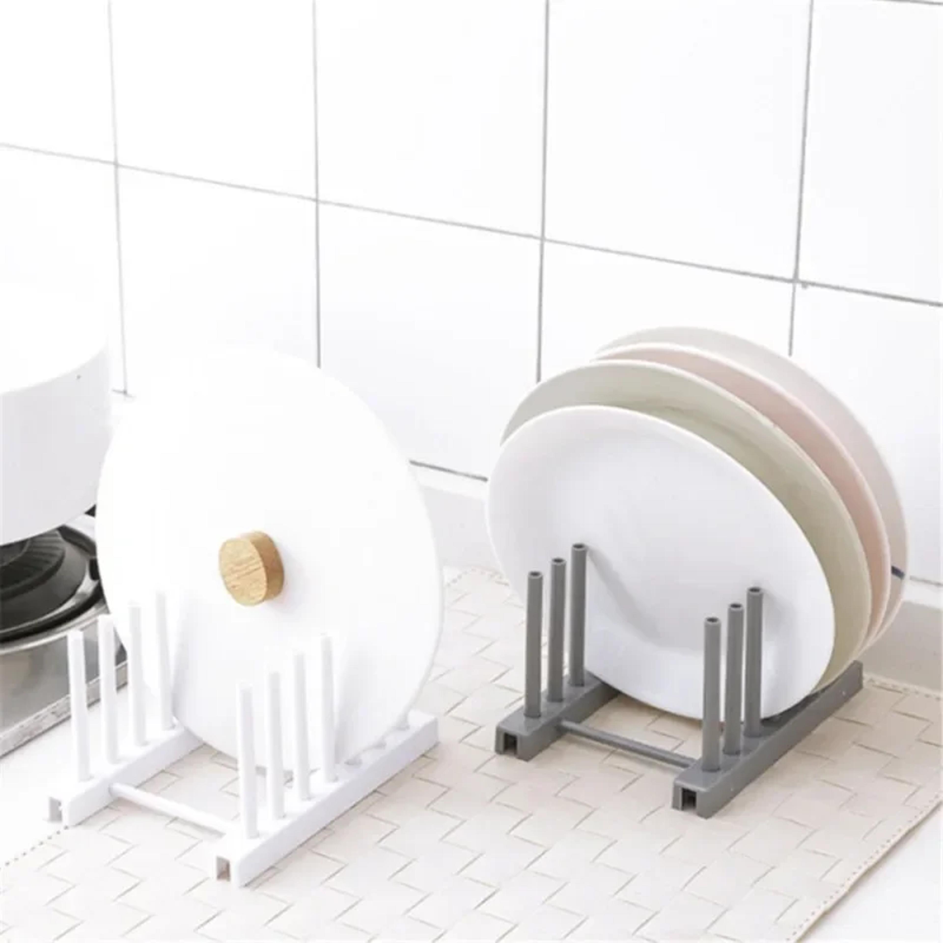 detachable dish drying rack with drainage tray multi layer kitchen storage rack for plates bowls and lids