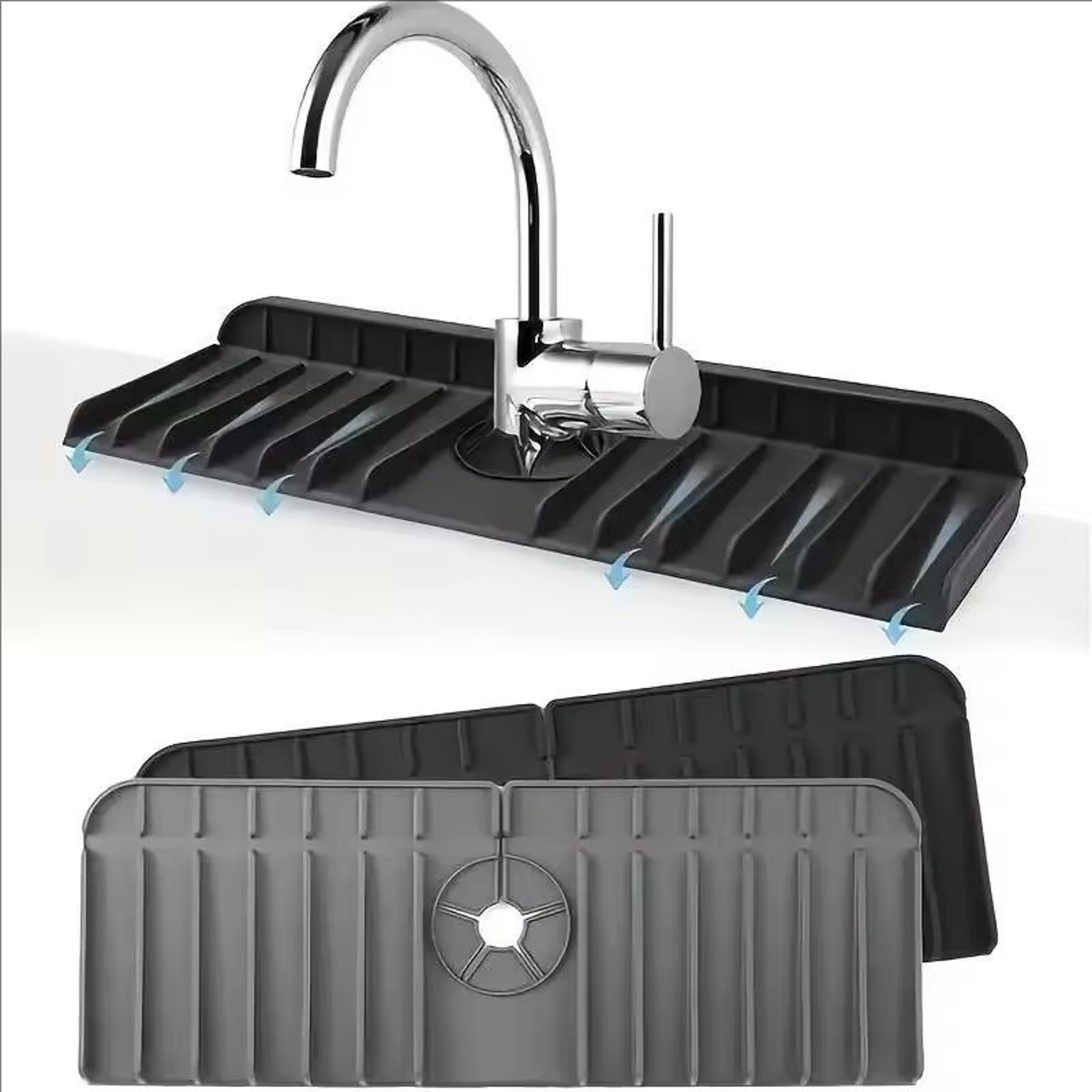silicone faucet mat sink splash guard kitchen sink drying mat with drain spout