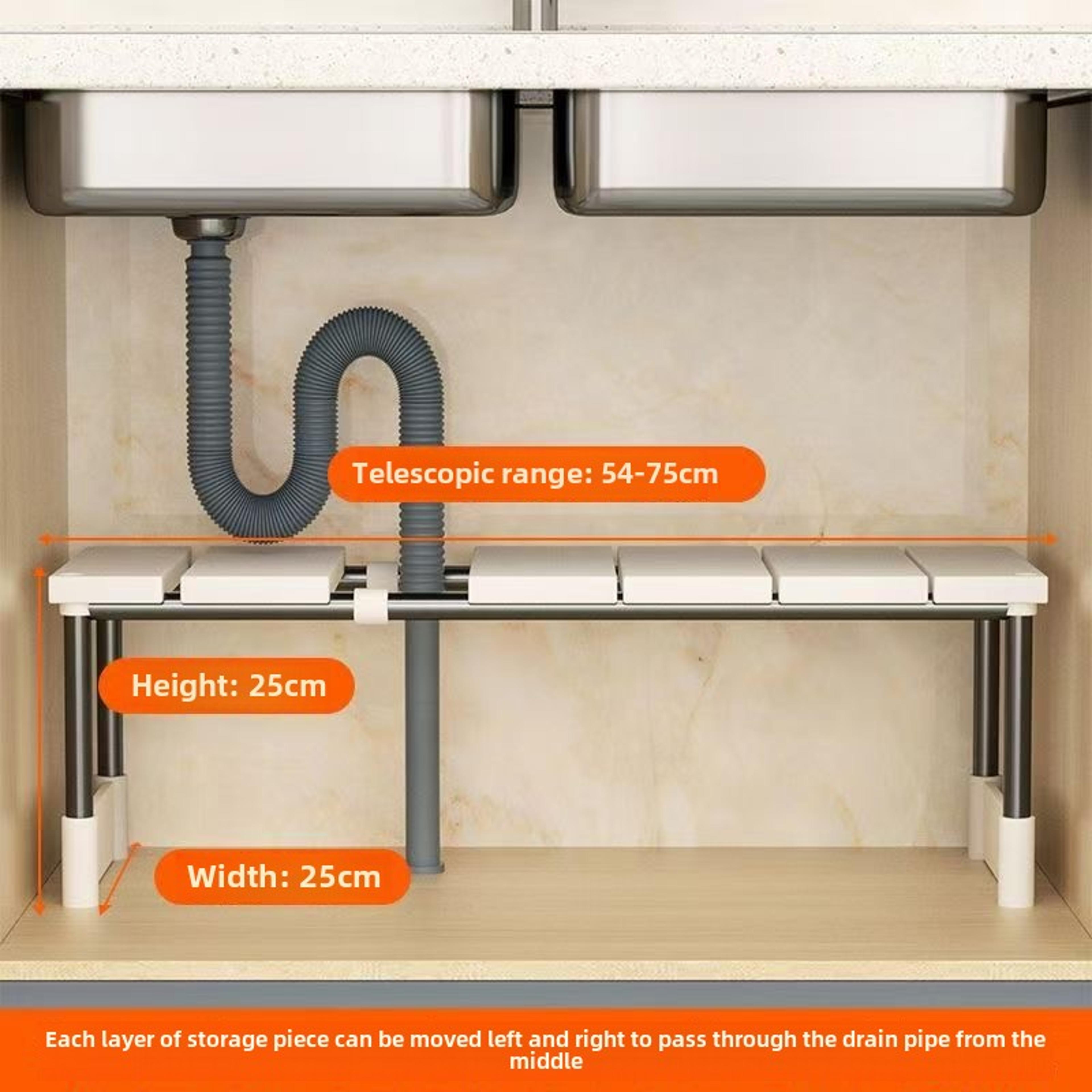 Adjustable Closet Organizer Shelf Stackable Expandable Storage Rack For Kitchen Sink  Wardrobe 5