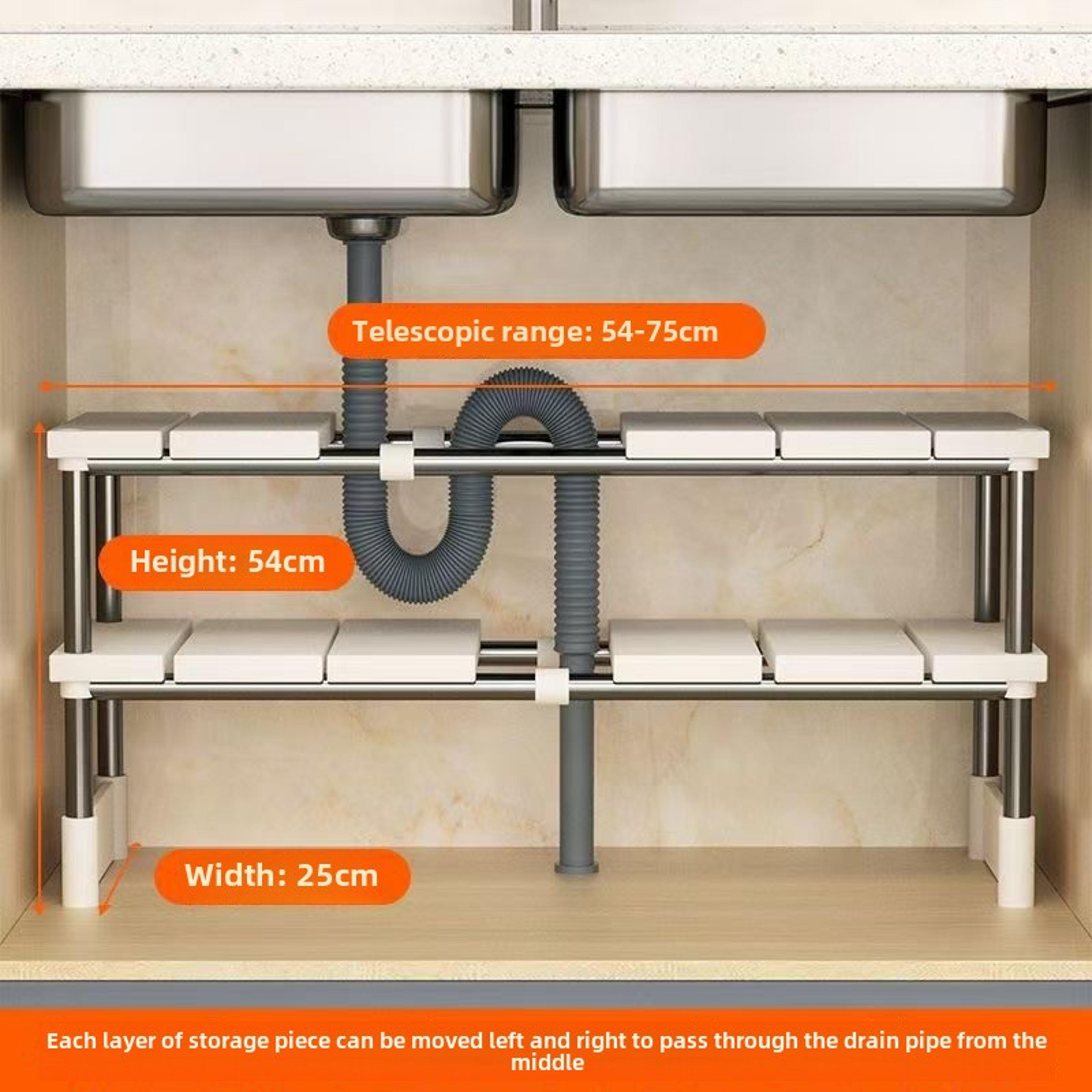 Adjustable Closet Organizer Shelf Stackable Expandable Storage Rack For Kitchen Sink  Wardrobe 6