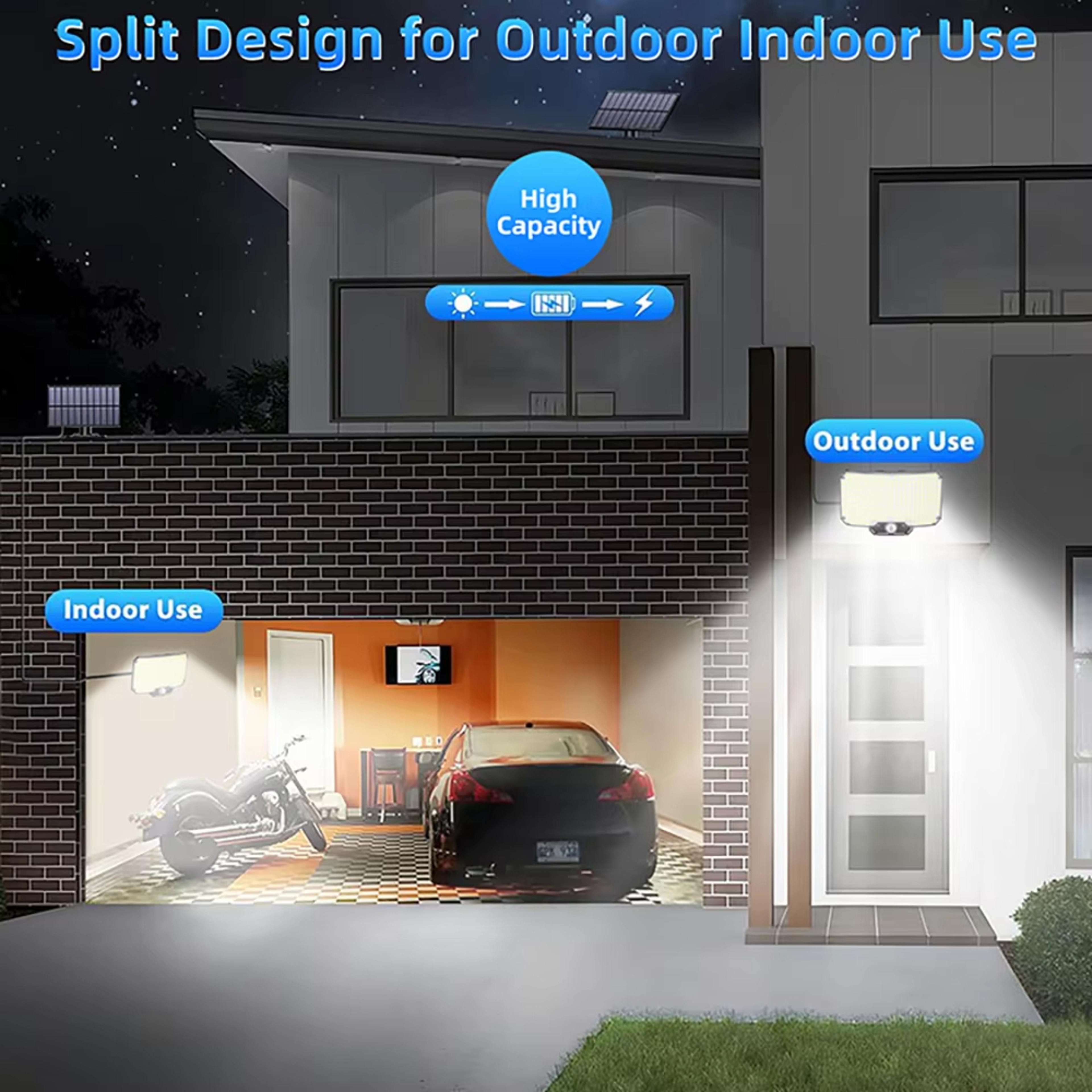 LED Solar Motion Sensor Light With Remote IP65 Waterproof Outdoor Security Flood Light 5