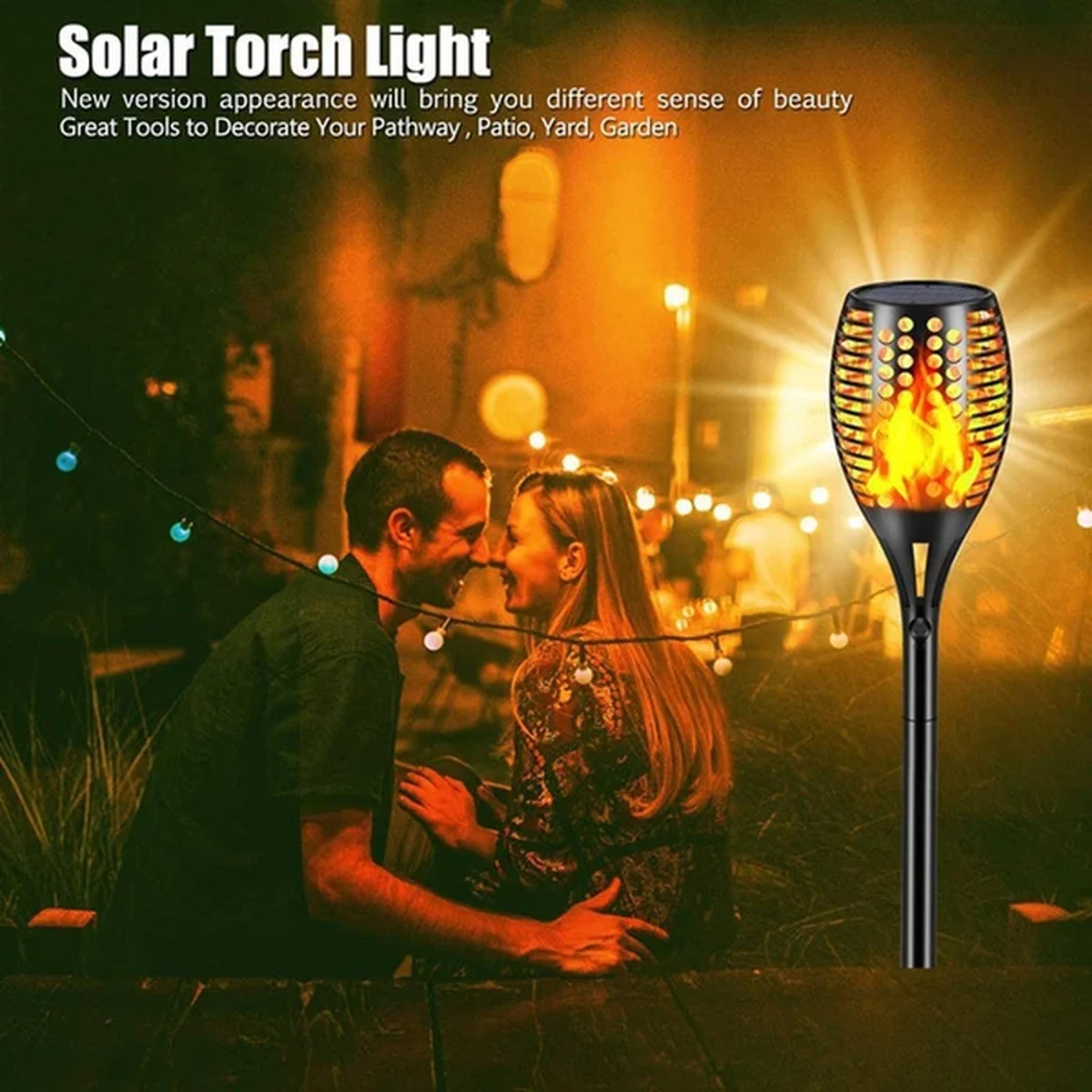 Solar Flame Torch Lights Waterproof Outdoor Garden Pathway Decor 4