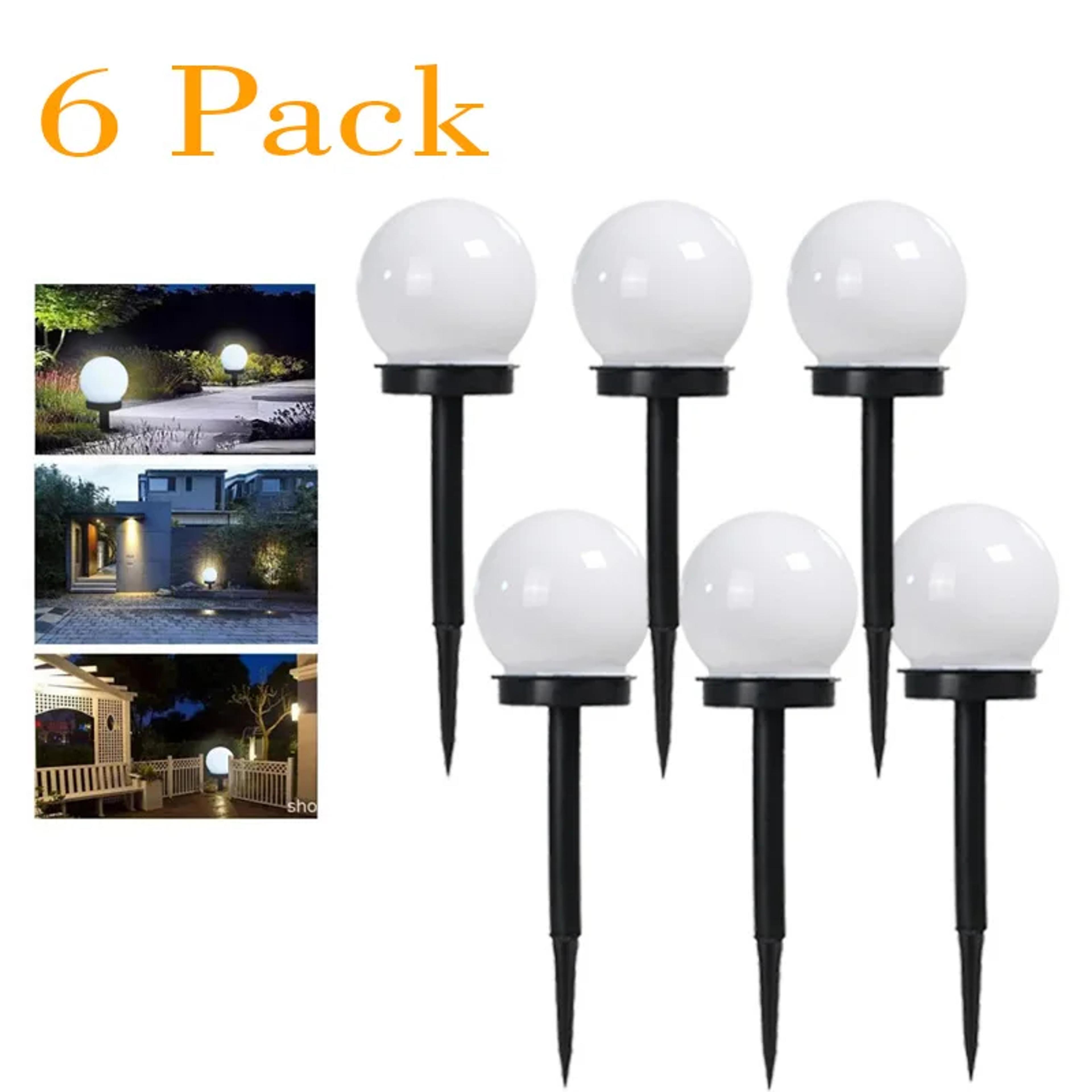 Solar LED Garden Globe Lights Waterproof Outdoor Pathway  Yard Lighting Set 8