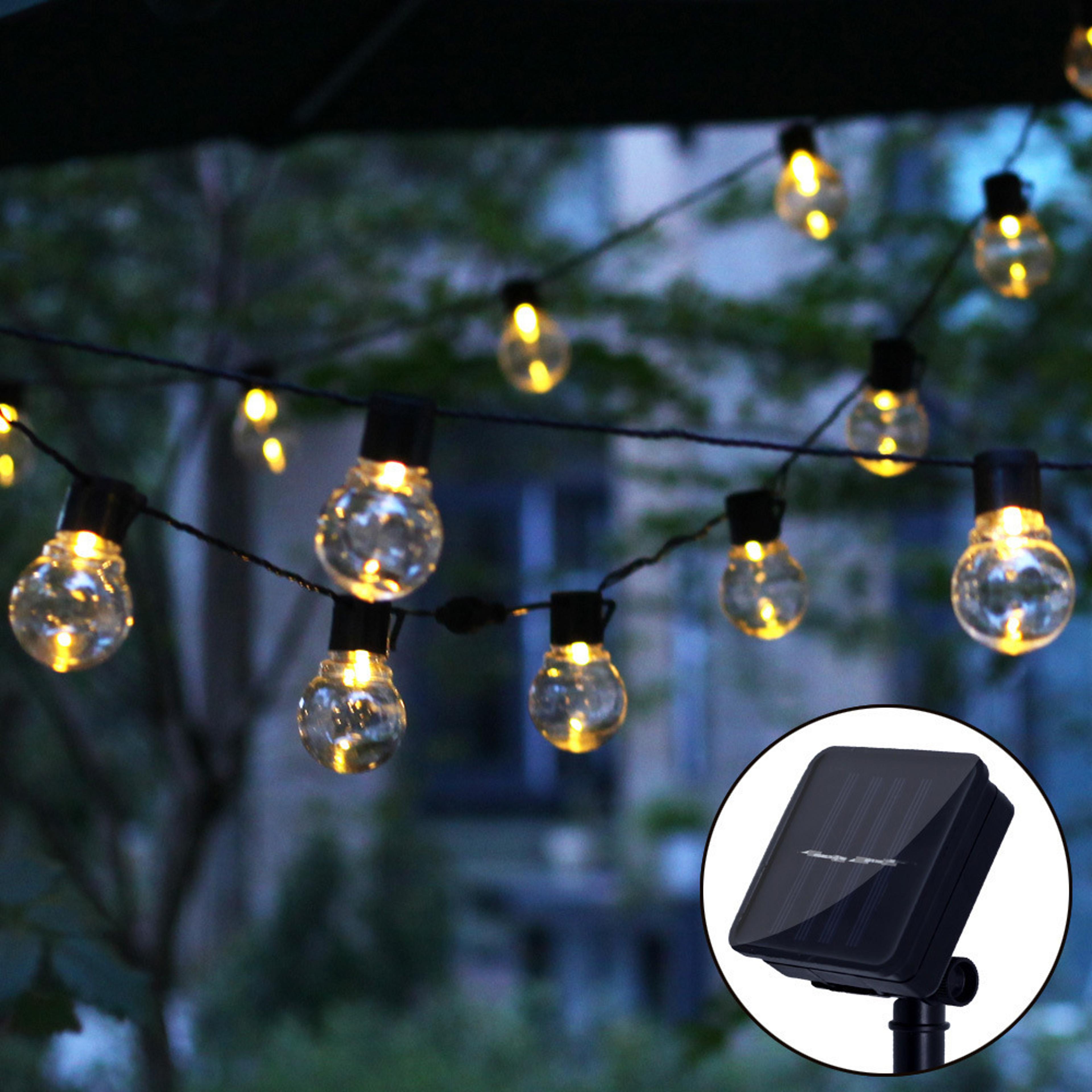 solar led globe string lights outdoor waterproof garden fairy lights for patio party decor