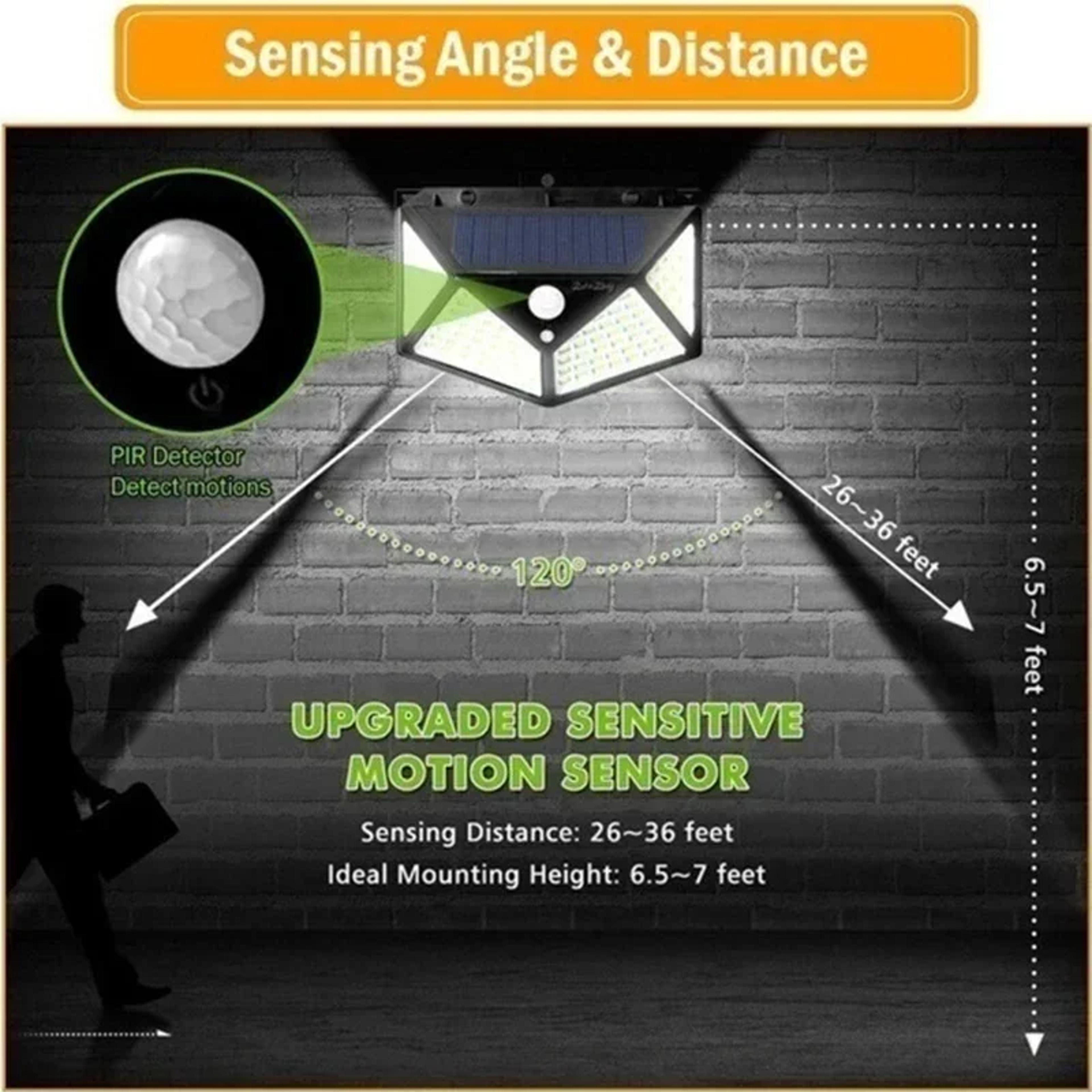 Solar Motion Sensor Wall Lights LED Outdoor  Waterproof Security Lights 4