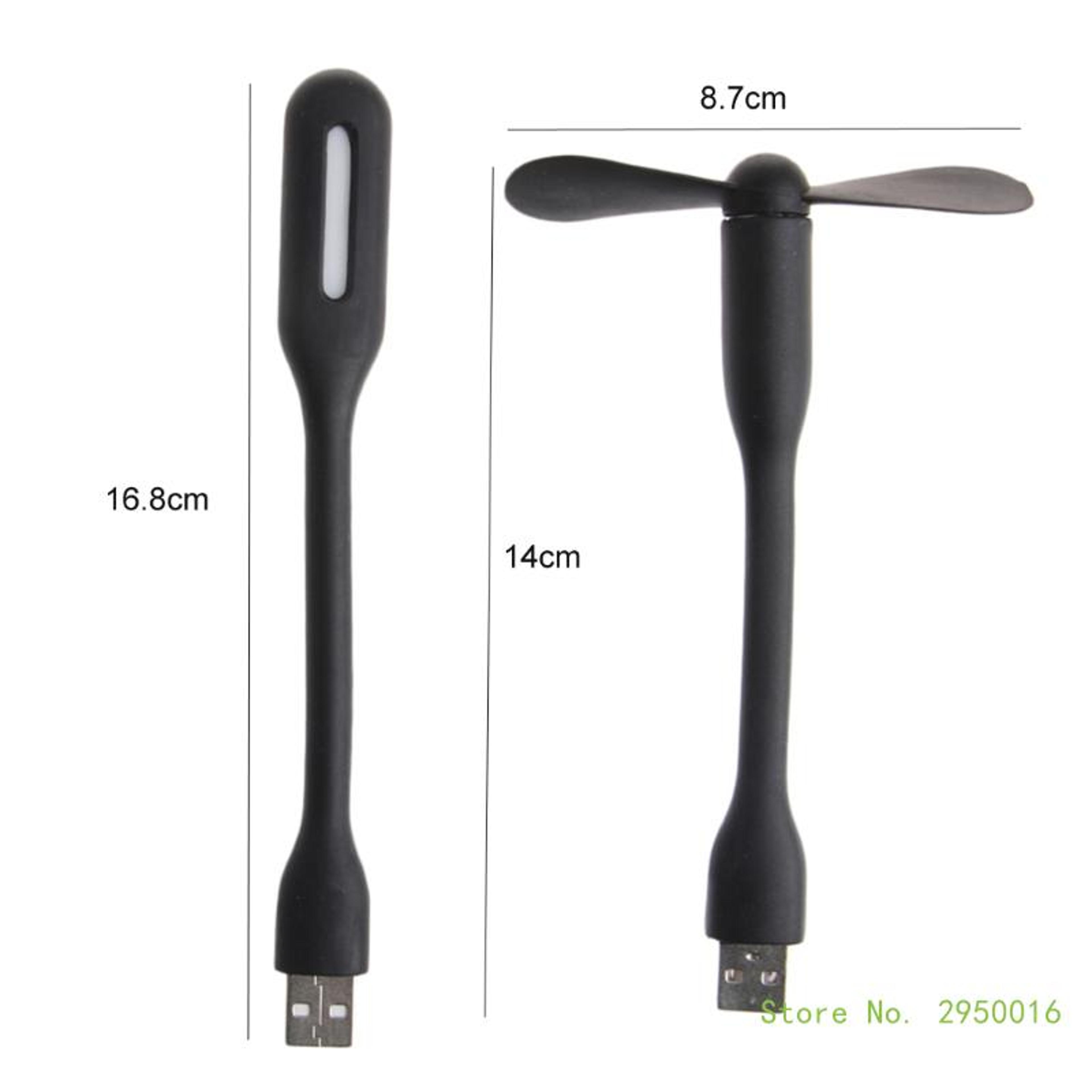 Portable USB Fan With LED Light Flexible Mini Cooling Gadget For Laptop And Power Bank 5