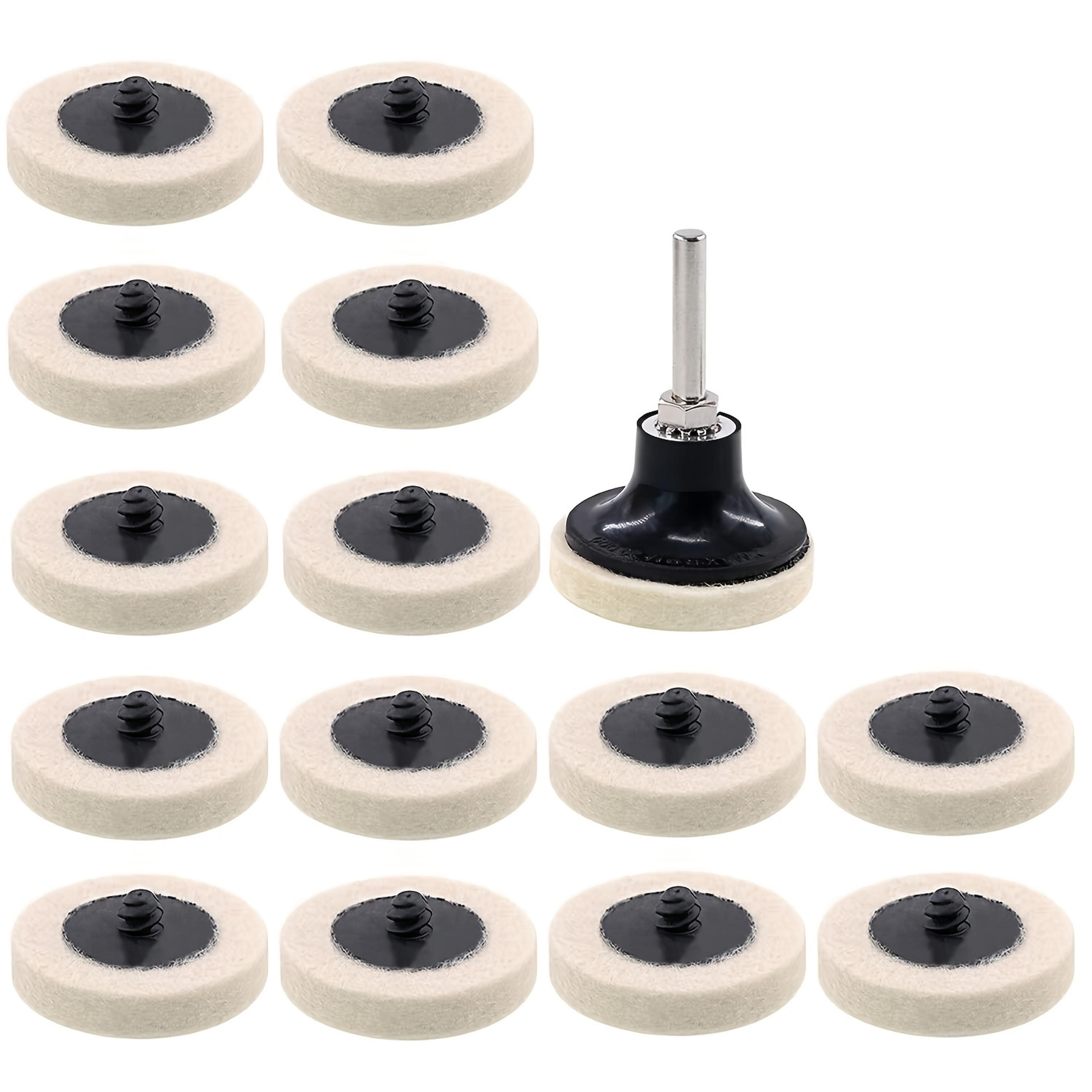 inch wool felt polishing pads roll lock glass buffing wheel set