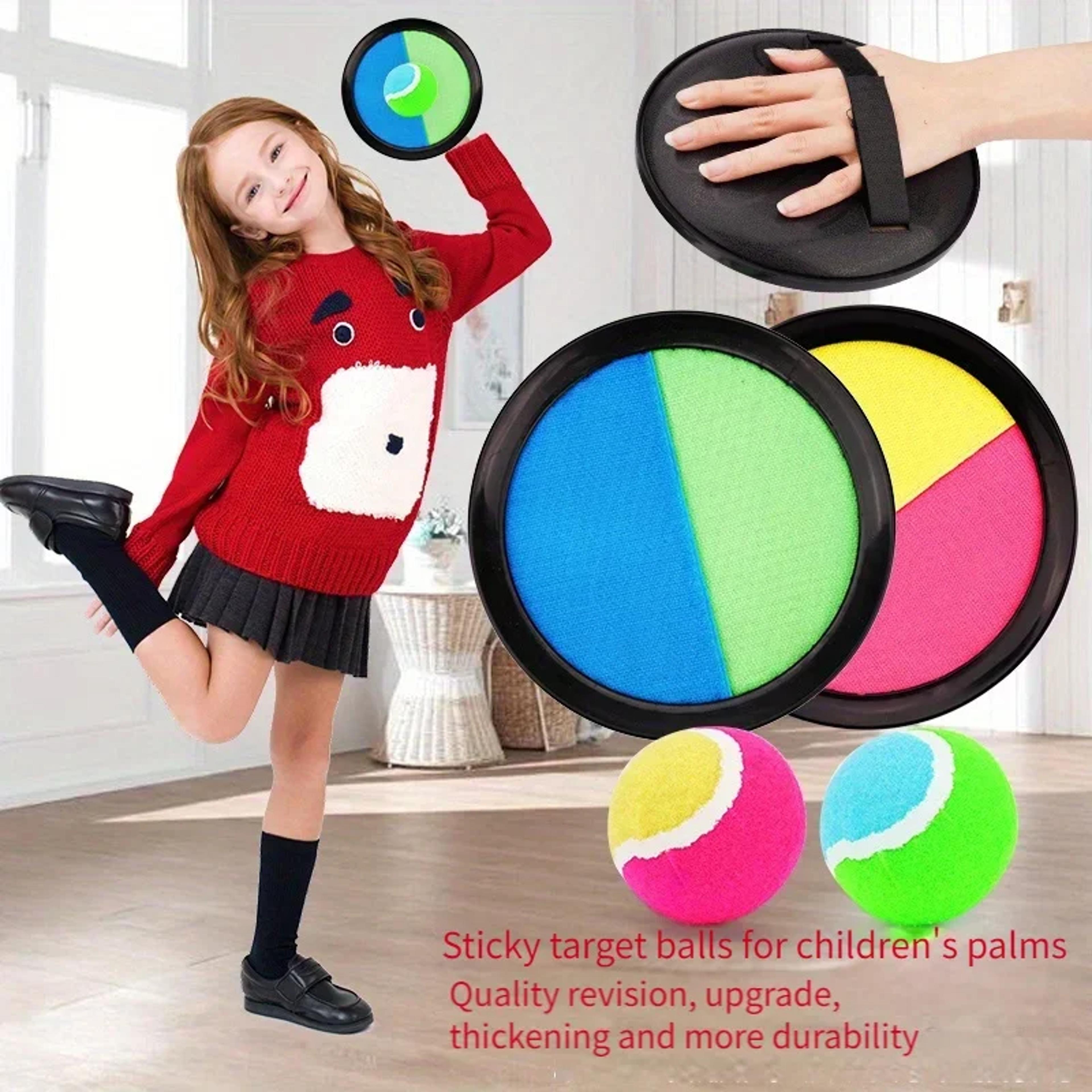 kids sticky catch ball set outdoor toss game with suction paddles