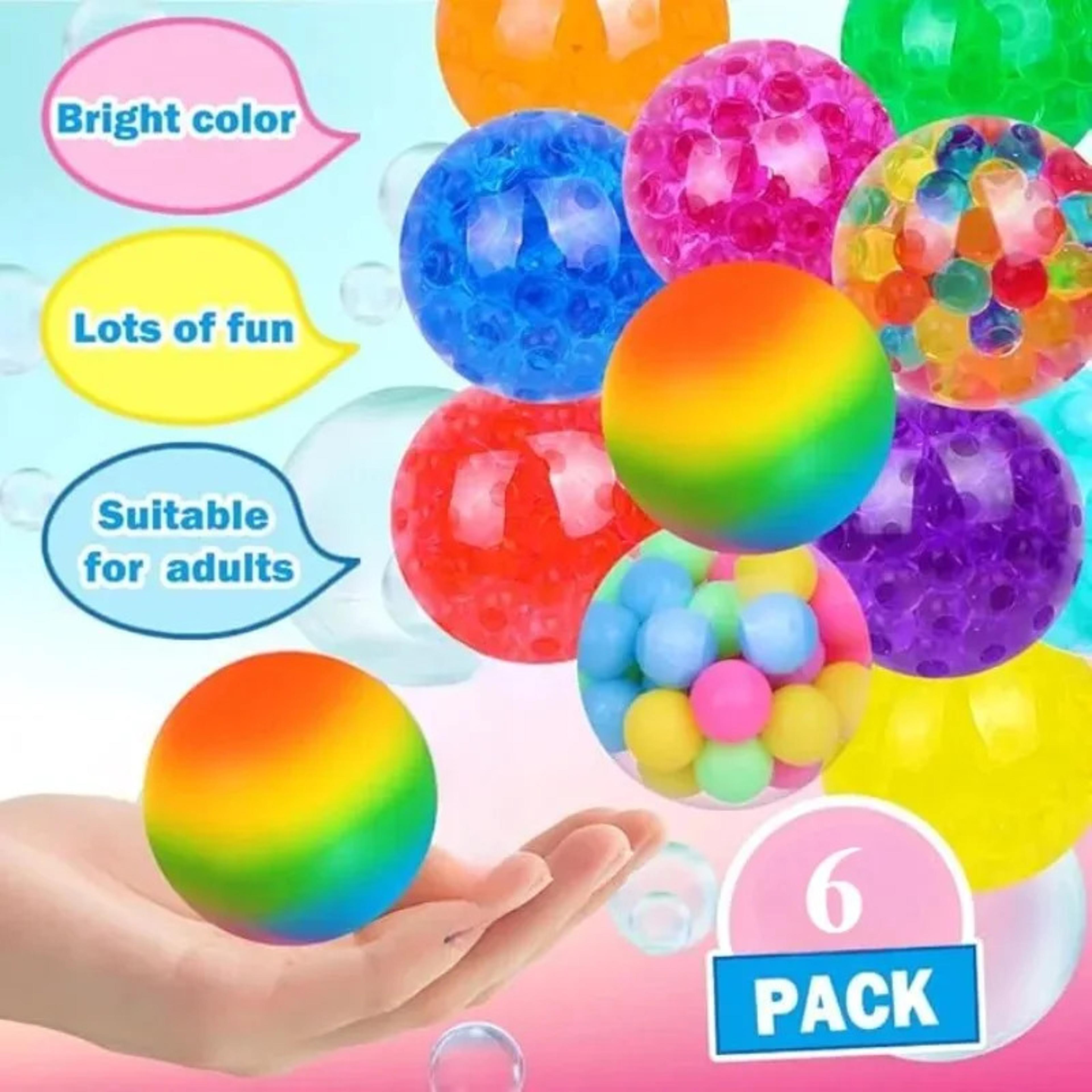 rainbow stress relief balls set soft sensory fidget toys for kids adults anxiety relief