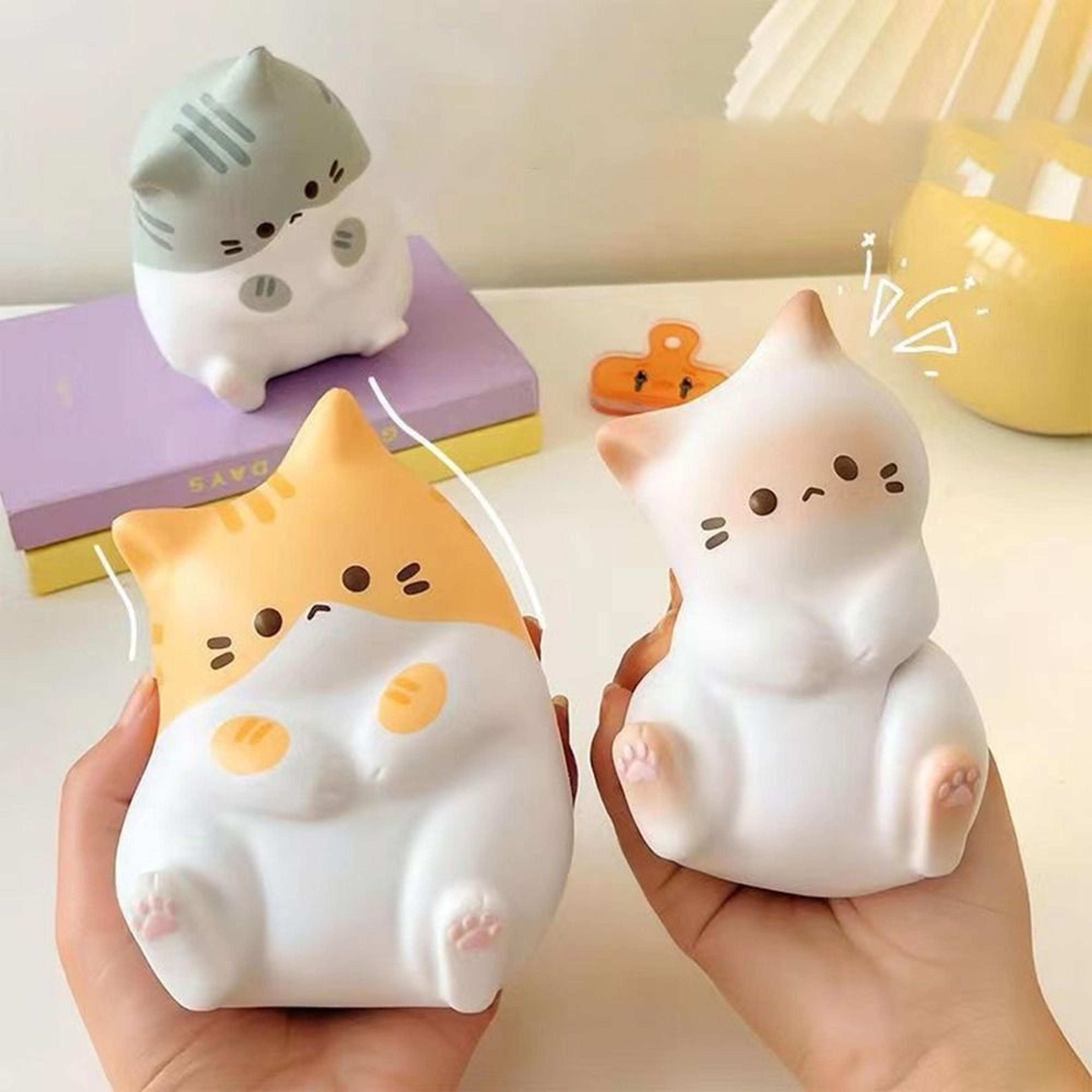 kawaii cat squeeze plush toy for stress relief and anxiety