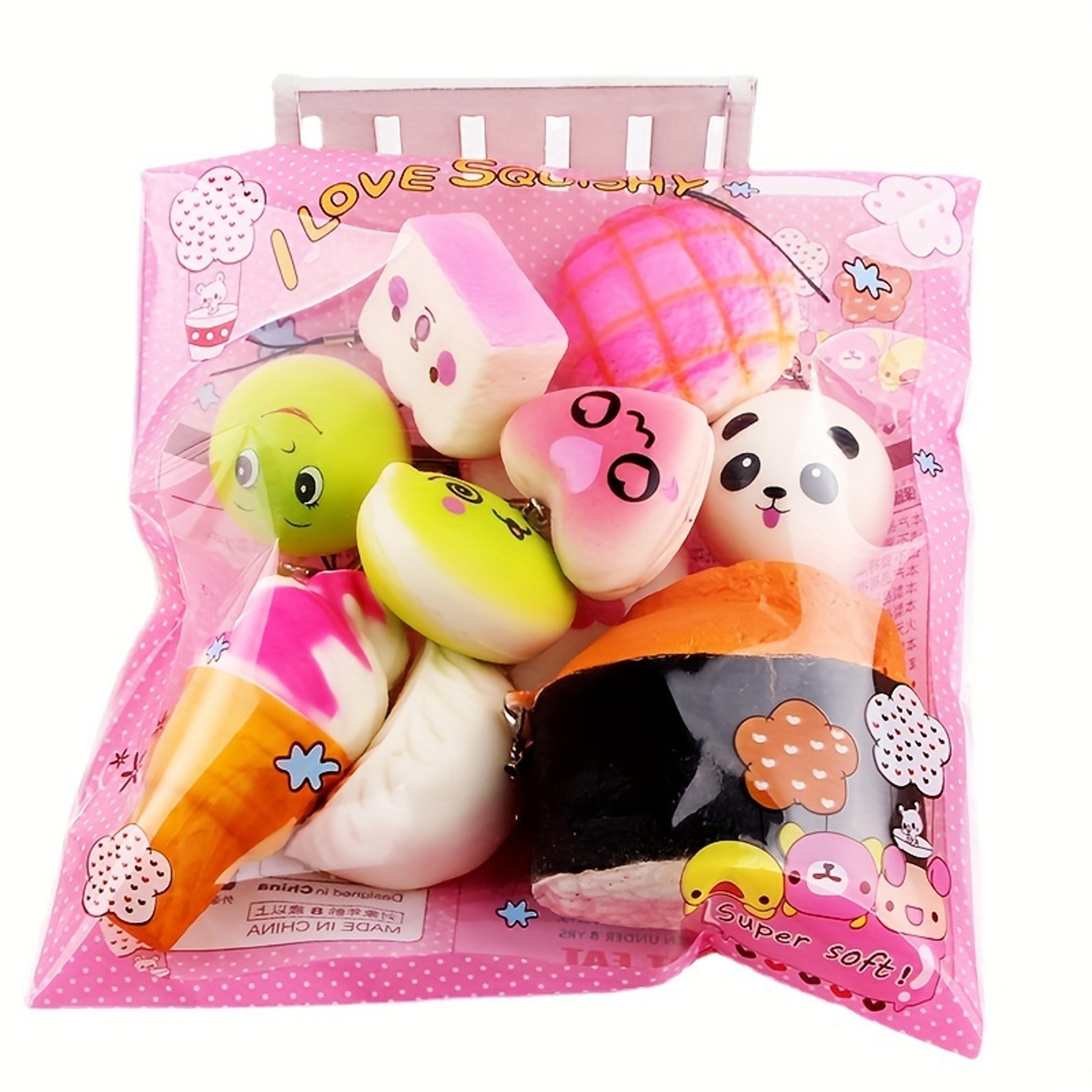 piece kawaii squishy toys set soft bread & dessert mini squishy keychain pack