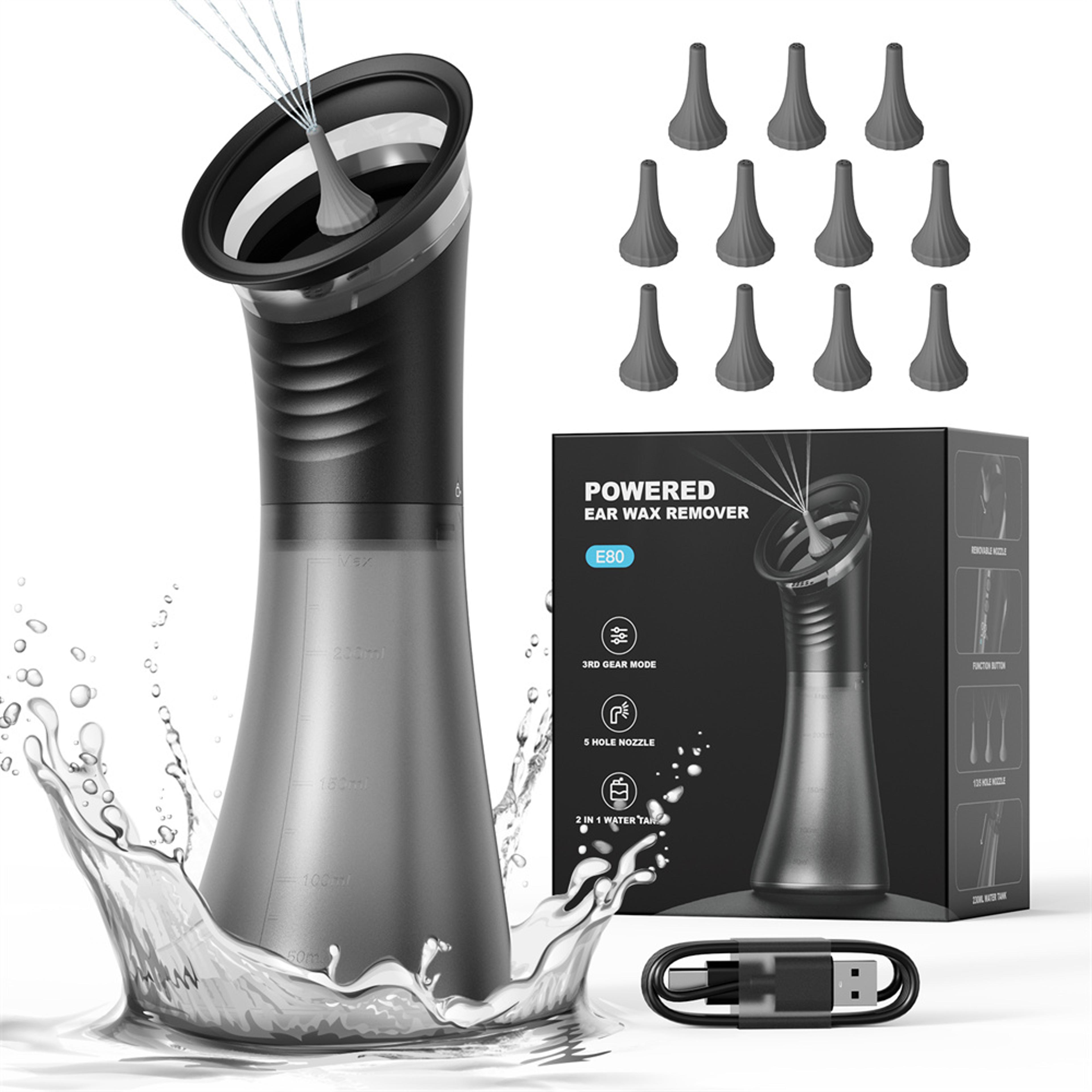 Water Powered Ear Wax Removal System With Pressure Modes Safe Ear Cleaning Tool 6