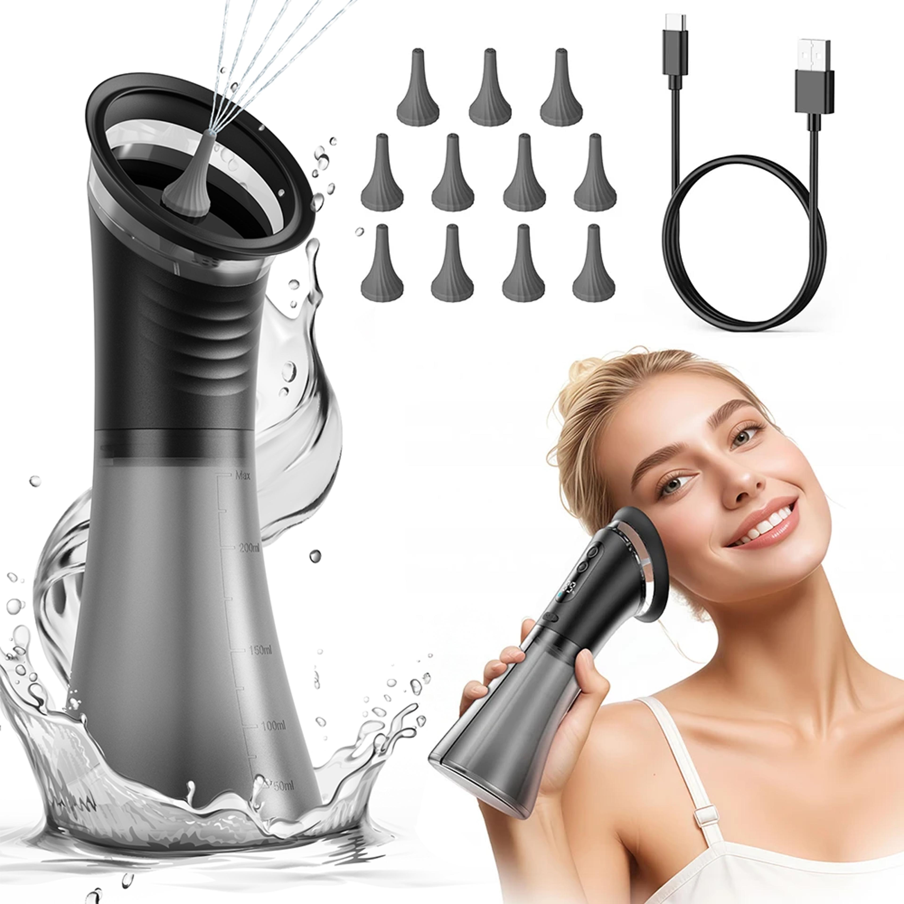 electric ear cleaner with water irrigation safe ear wax removal tool with pressure modes