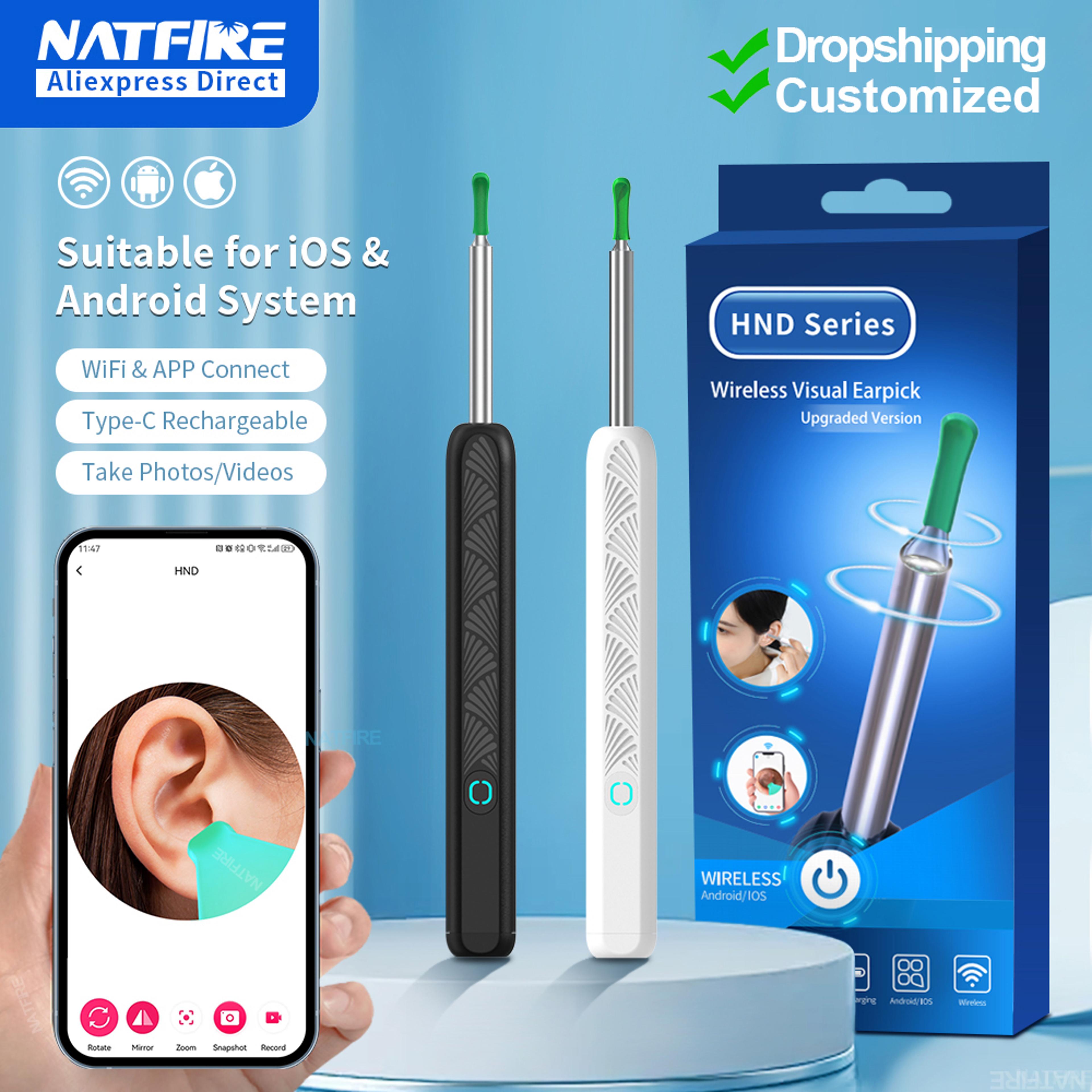 smart wireless ear cleaner with camera hd otoscope usb c wax removal tool