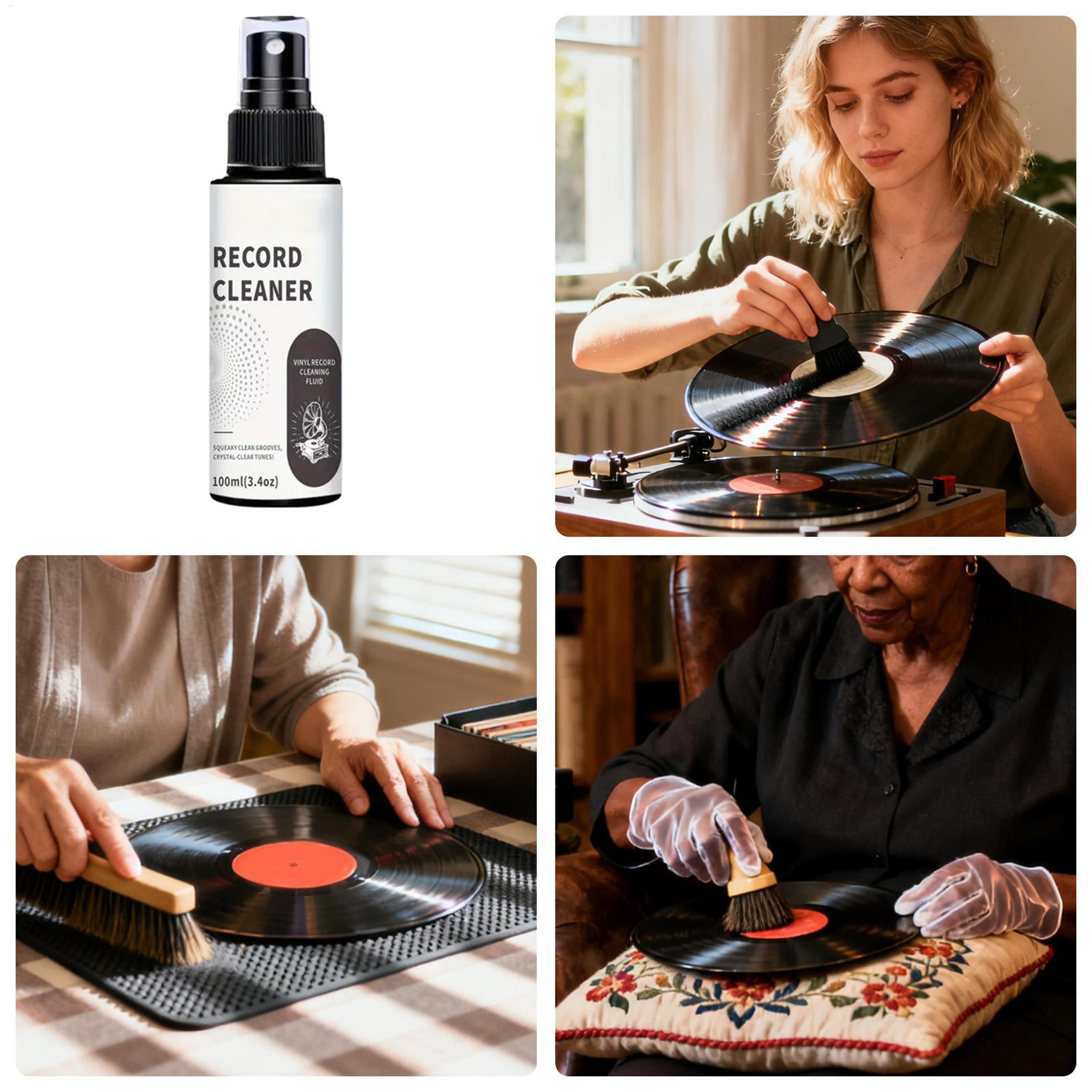 Premium Vinyl Record Cleaning Kit With Spray Solution  Microfiber Cloth For Deep LP Care 5
