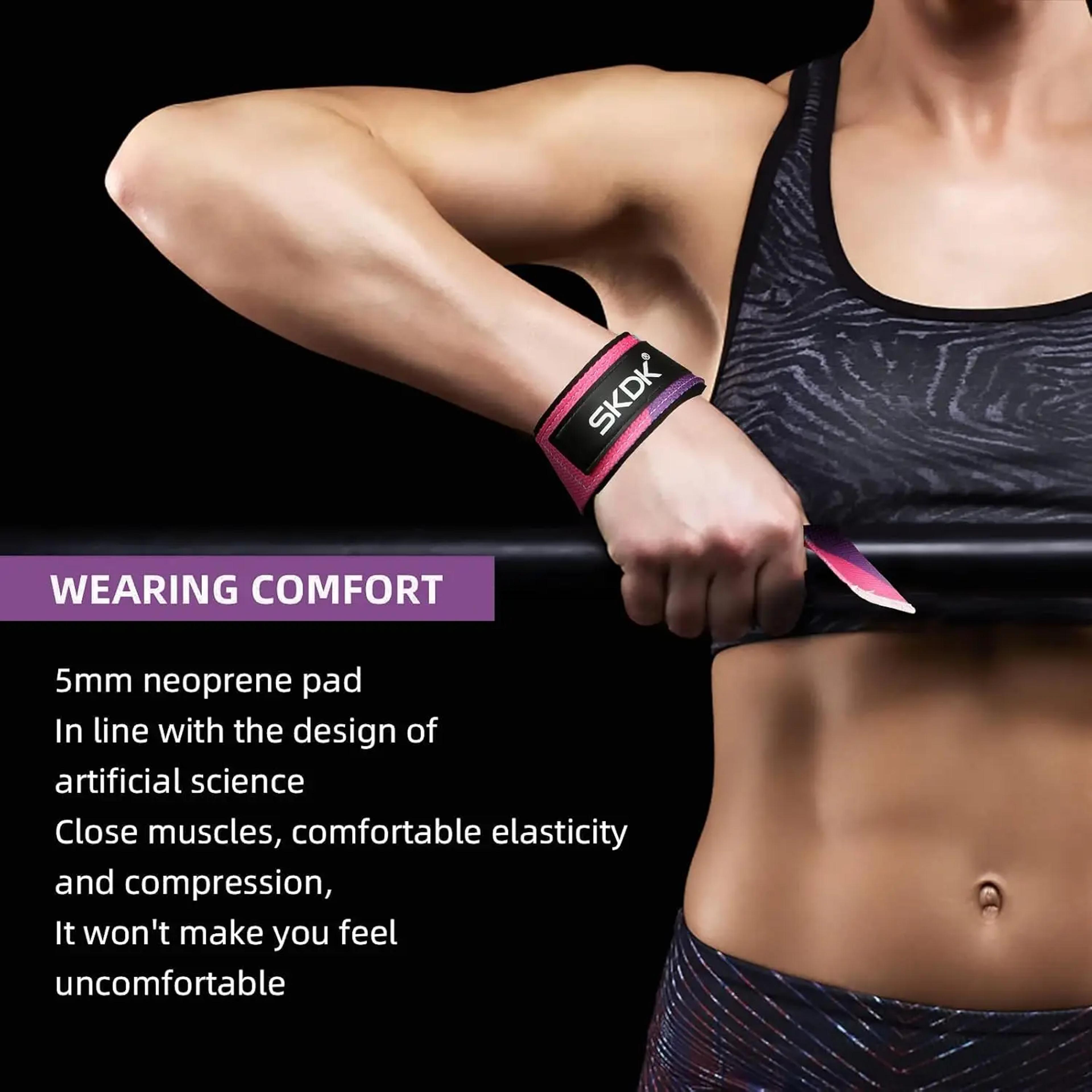 Adjustable Weightlifting Wrist Straps Non Slip Grip Support For Strength Training  Gym Lifting 2