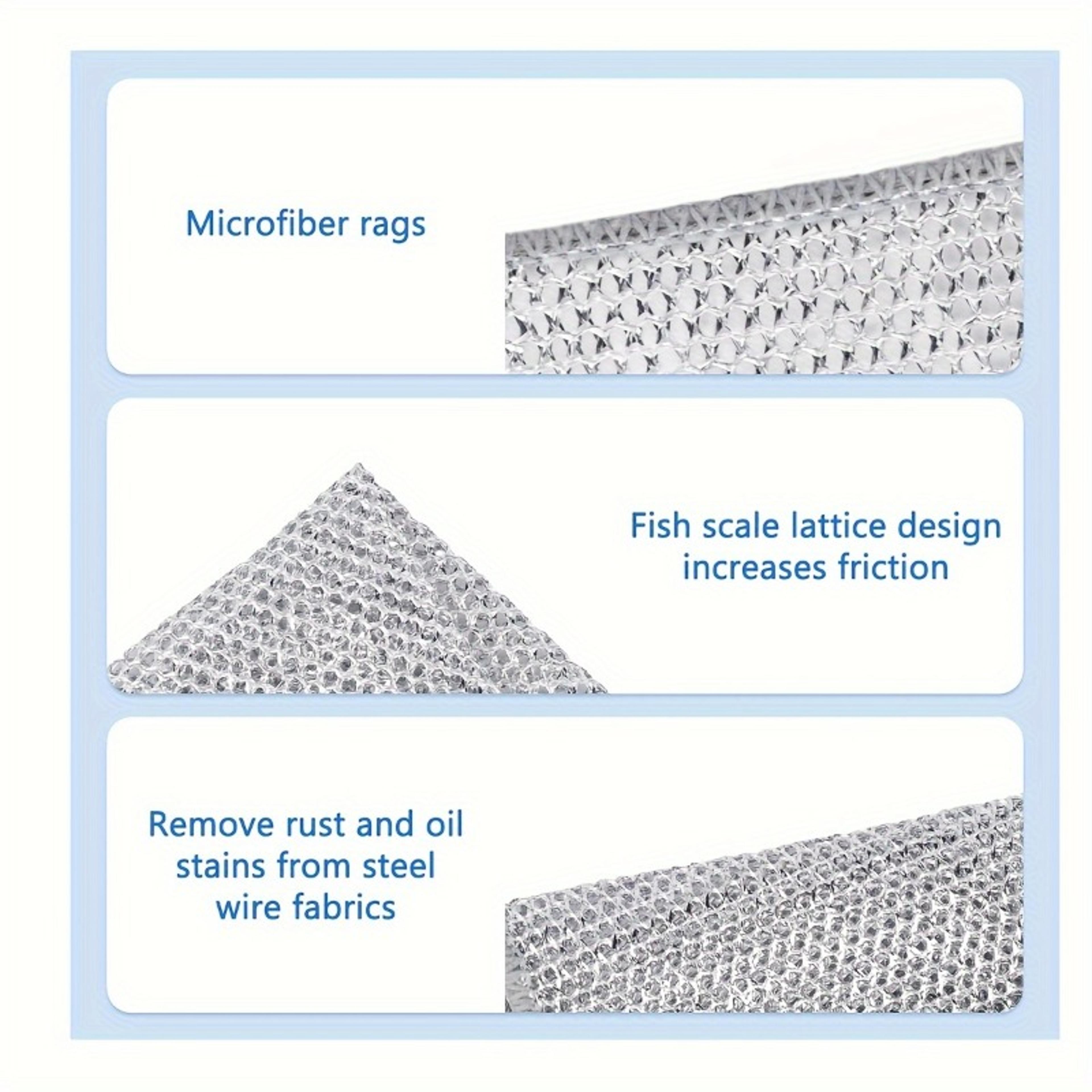 Magic Steel Wire Dishcloth Set Reusable Non Scratch Kitchen Cleaning Rags 4