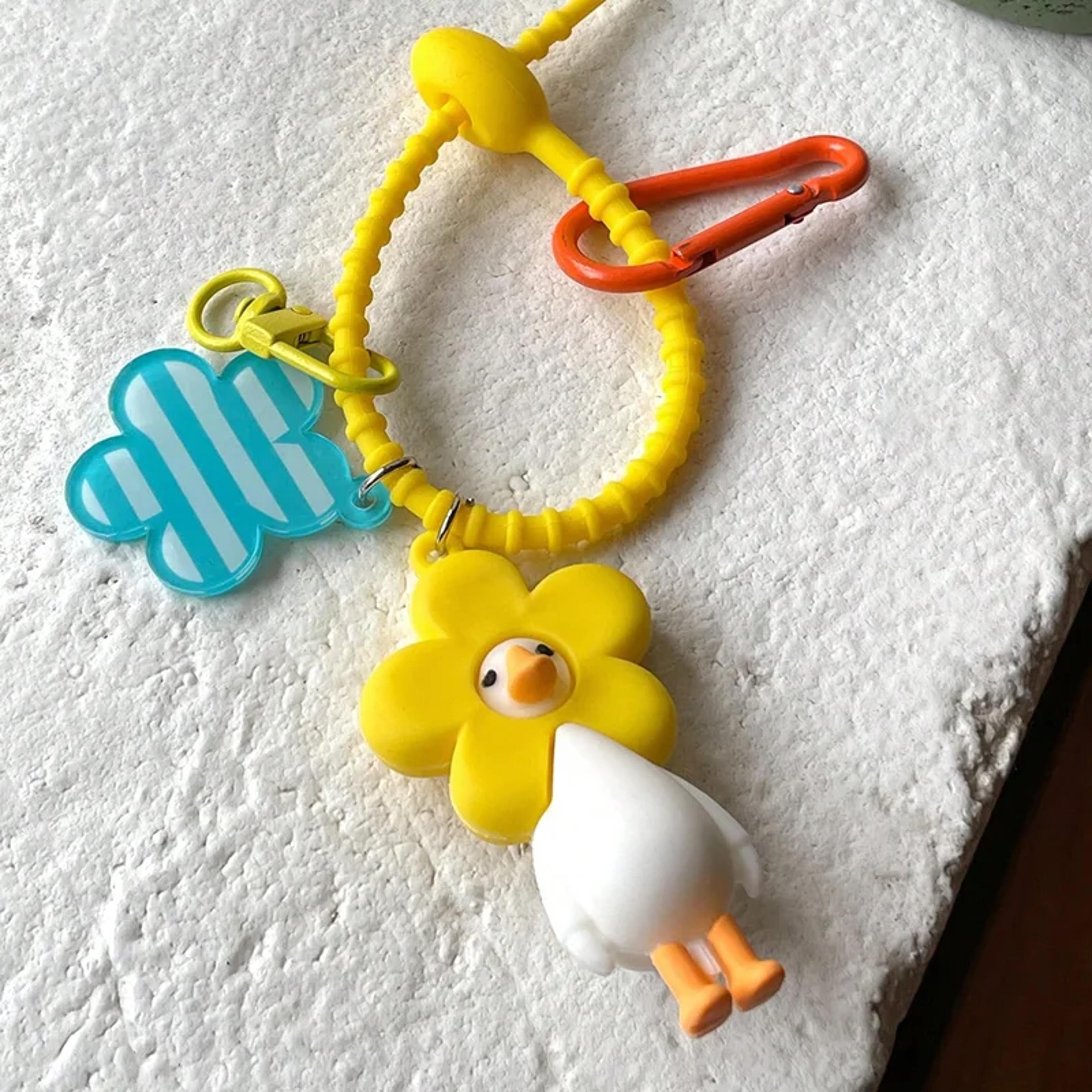 cute yellow duck keychain cartoon bag charm gift for students
