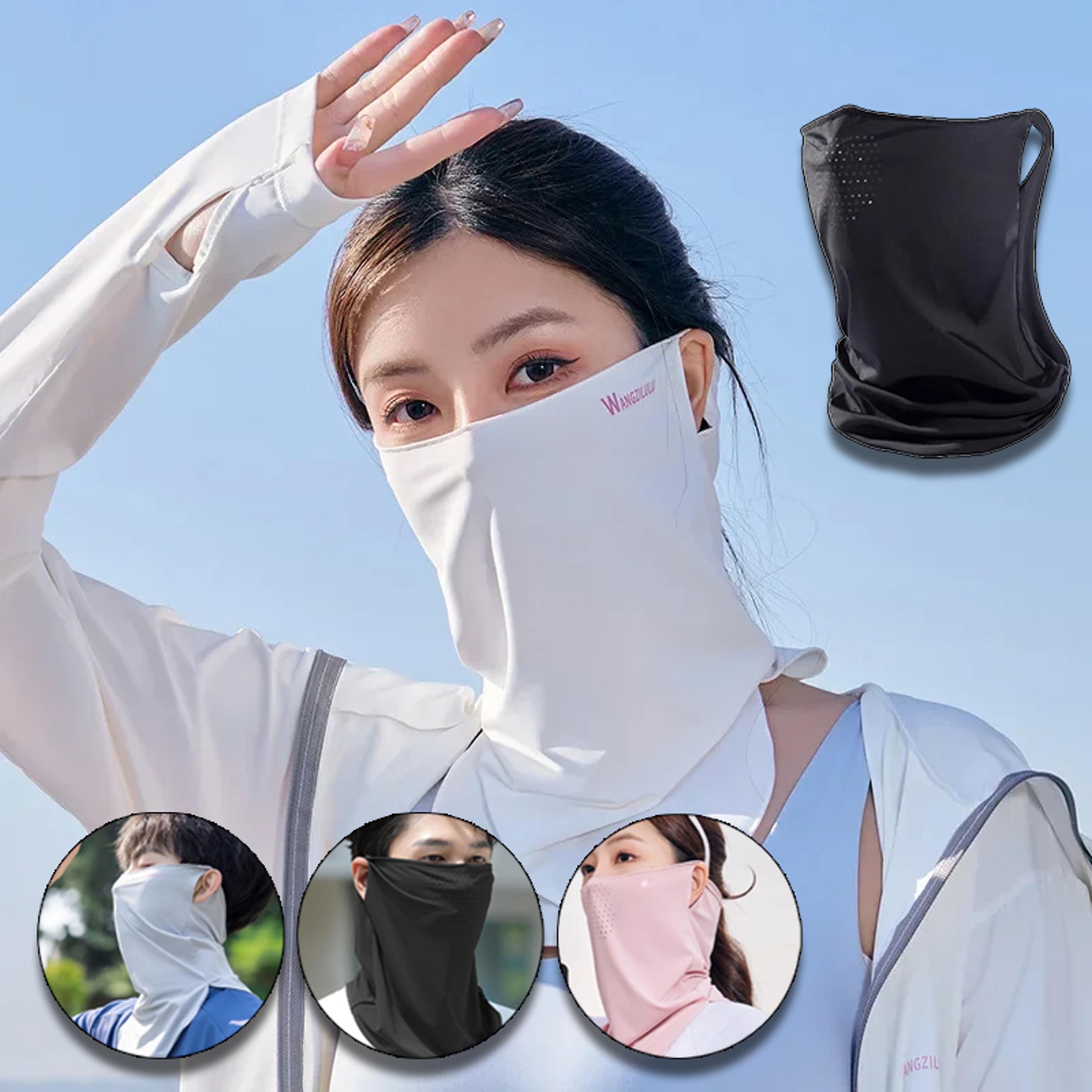 ice silk uv protection face mask for cycling, hiking & summer outdoor wear