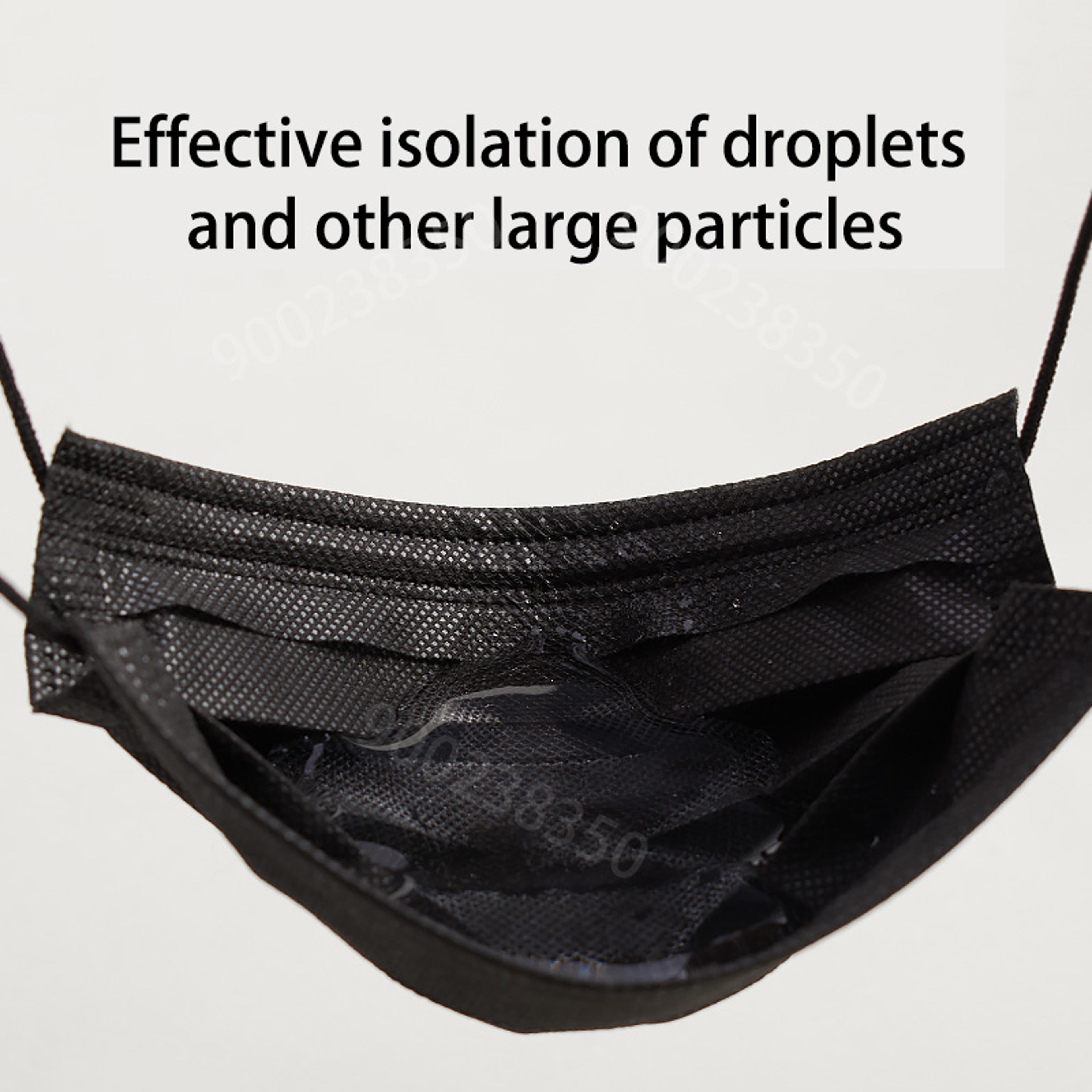 Individually Wrapped Disposable Face Masks 3 Layer Breathable Black Protection Pack 1