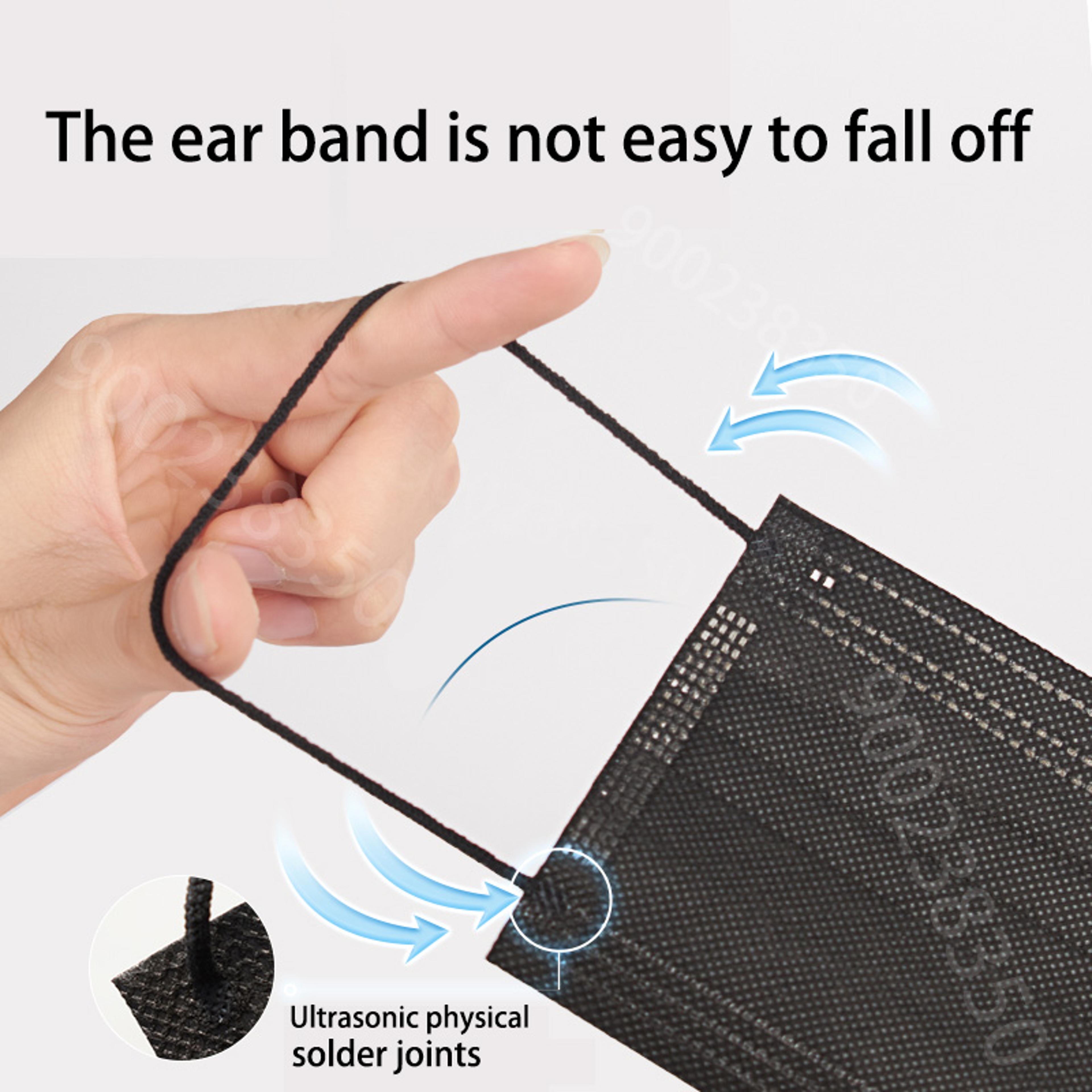 Individually Wrapped Disposable Face Masks 3 Layer Breathable Black Protection Pack 2