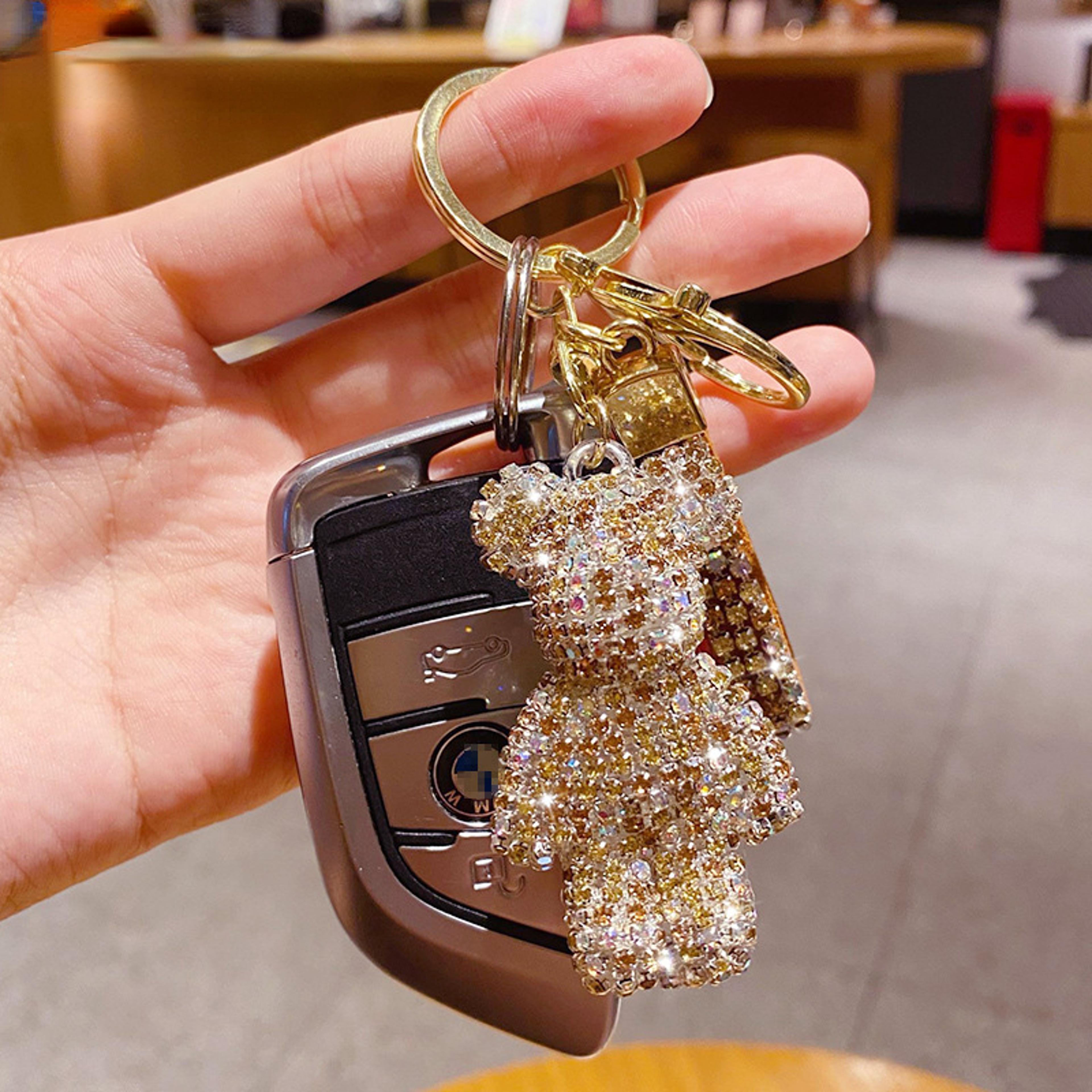 Sparkling Bear Tassel Keychain For Bags Cars  Couples 2