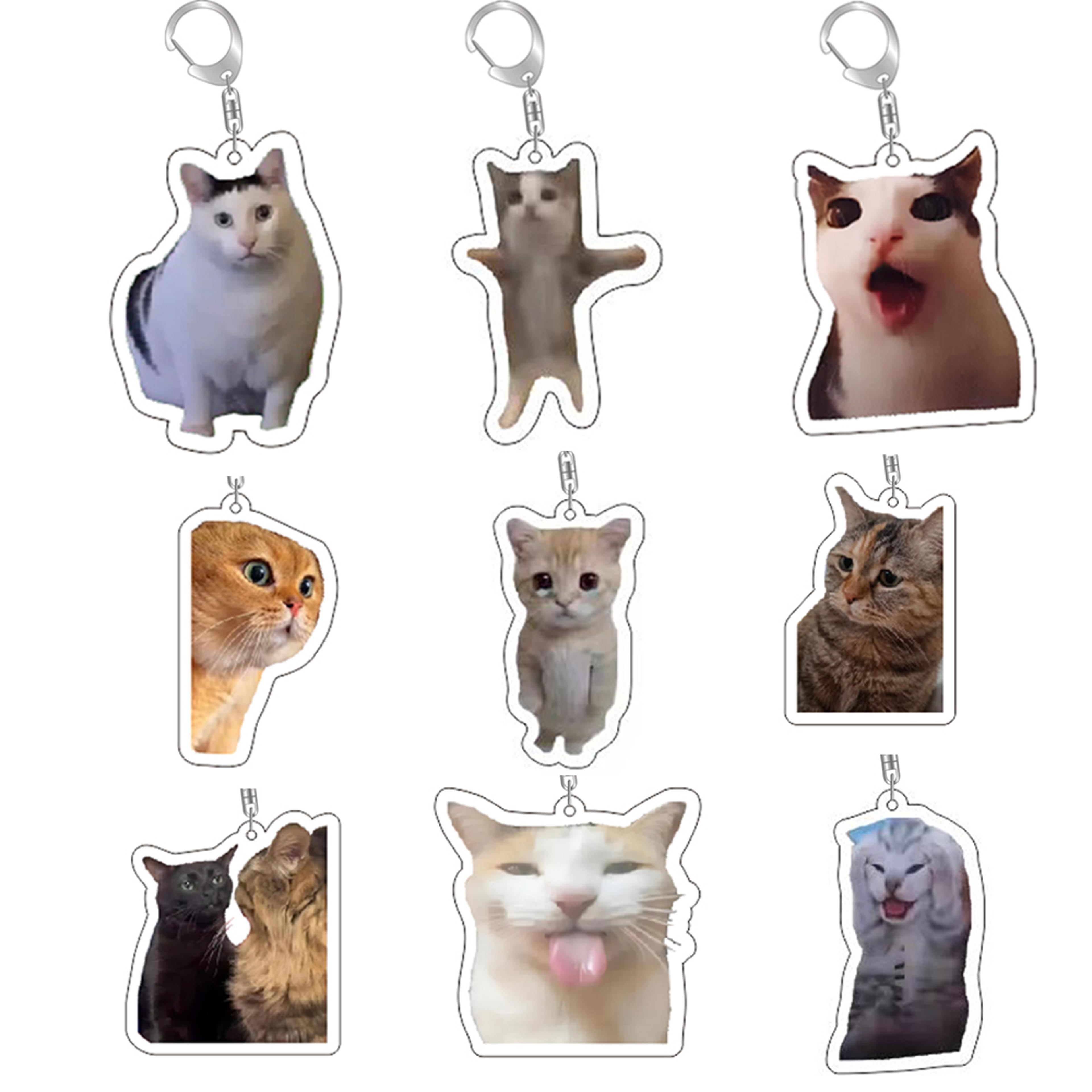 funny cat meme keychain for bags and backpacks cute gift for cat lovers
