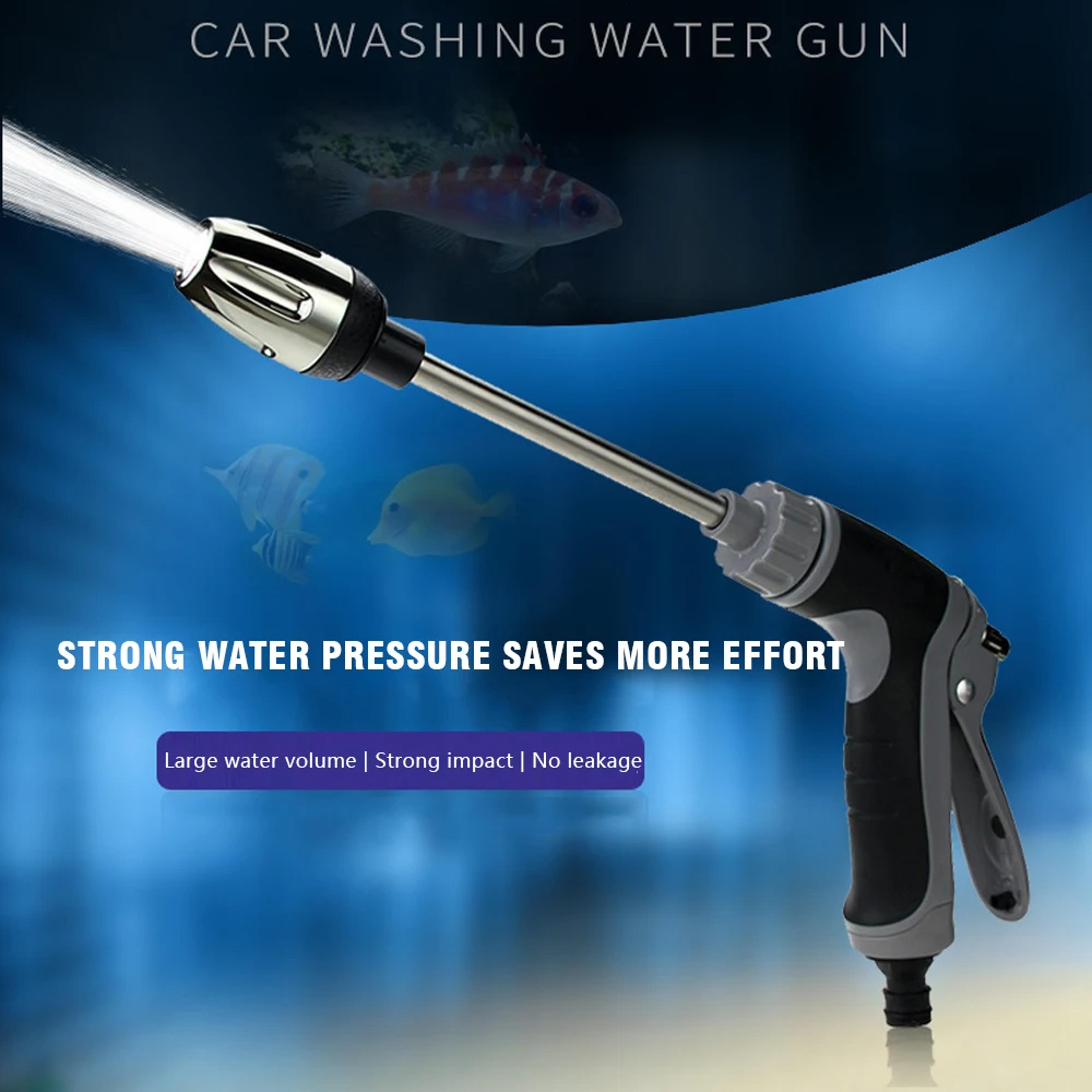 high pressure car wash water gun with metal extension wand for garden & home cleaning