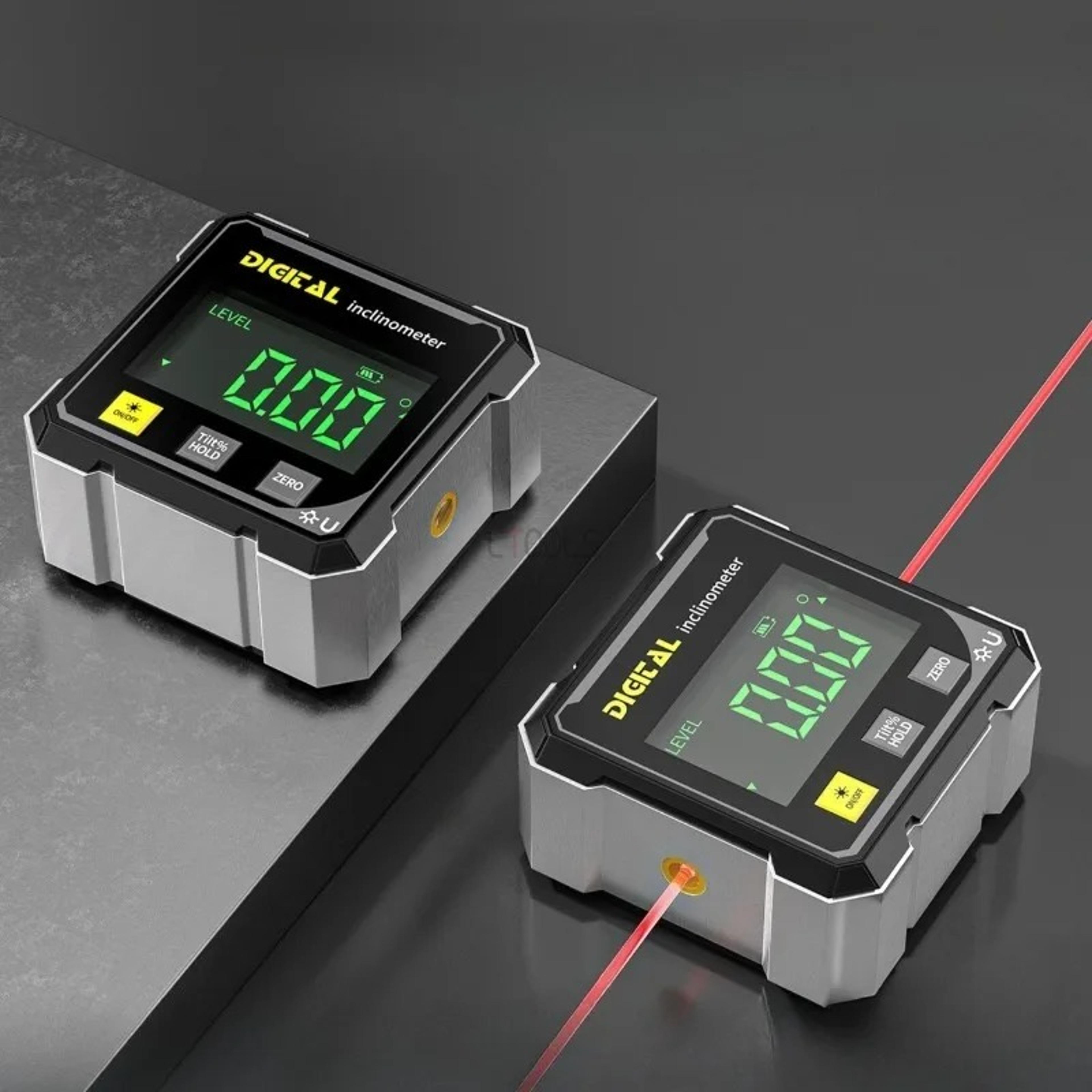 magnetic digital angle gauge and inclinometer for woodworking, construction & precision leveling