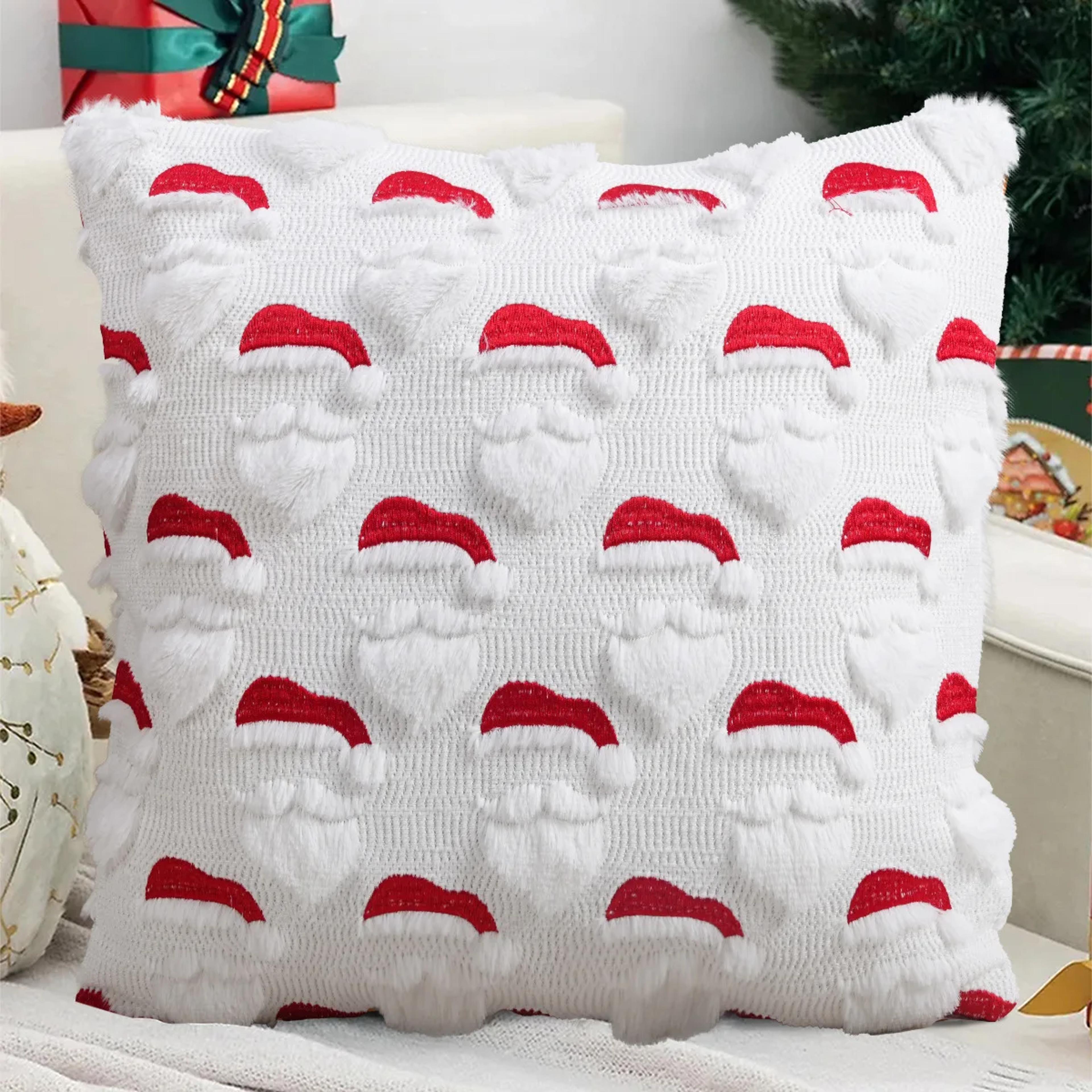 Cozy Knitted Christmas Cushion Cover With Santa  Tree Design For Sofa And Holiday Home Decor 6