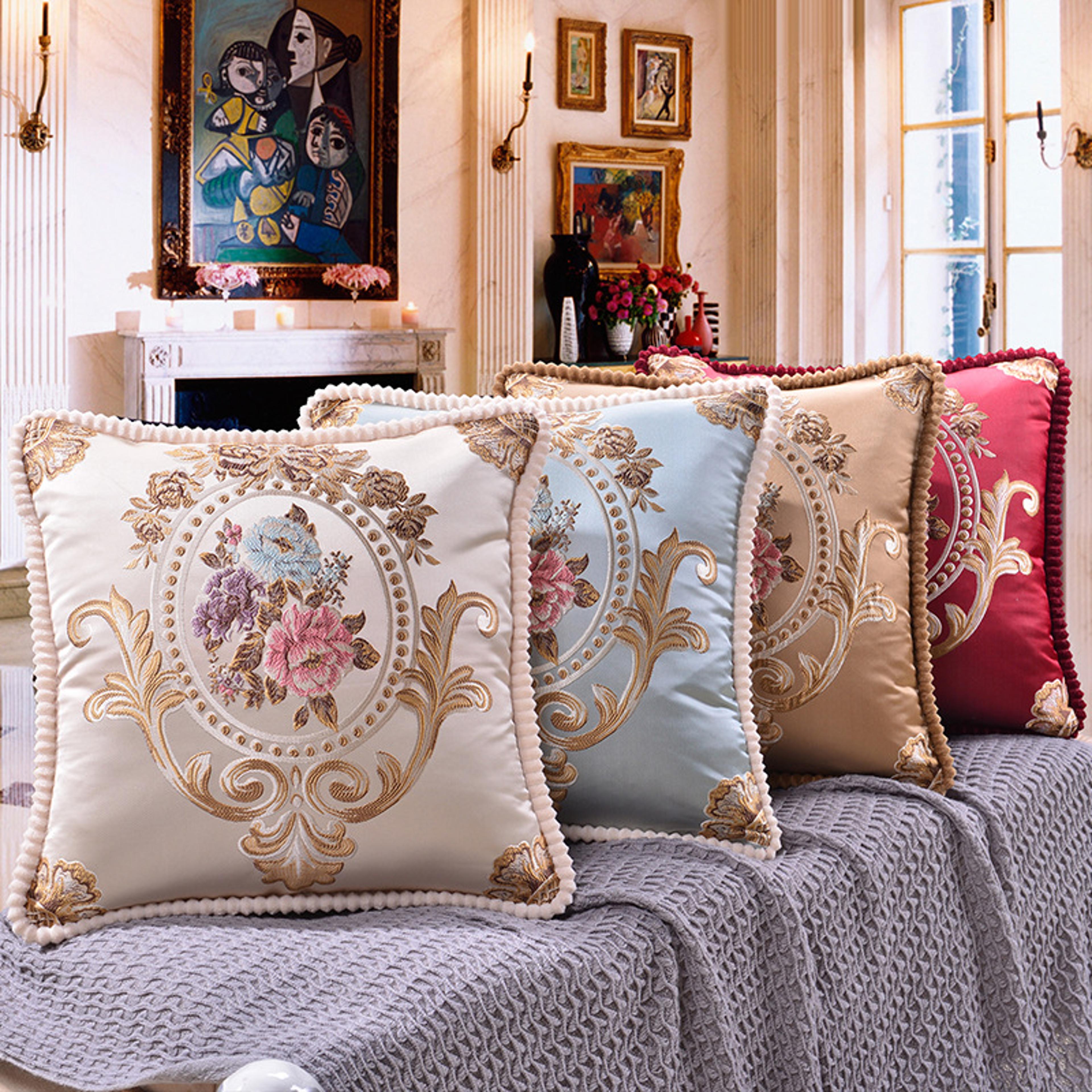 vintage european decorative cushion cover for sofa, car & living room pillow decor