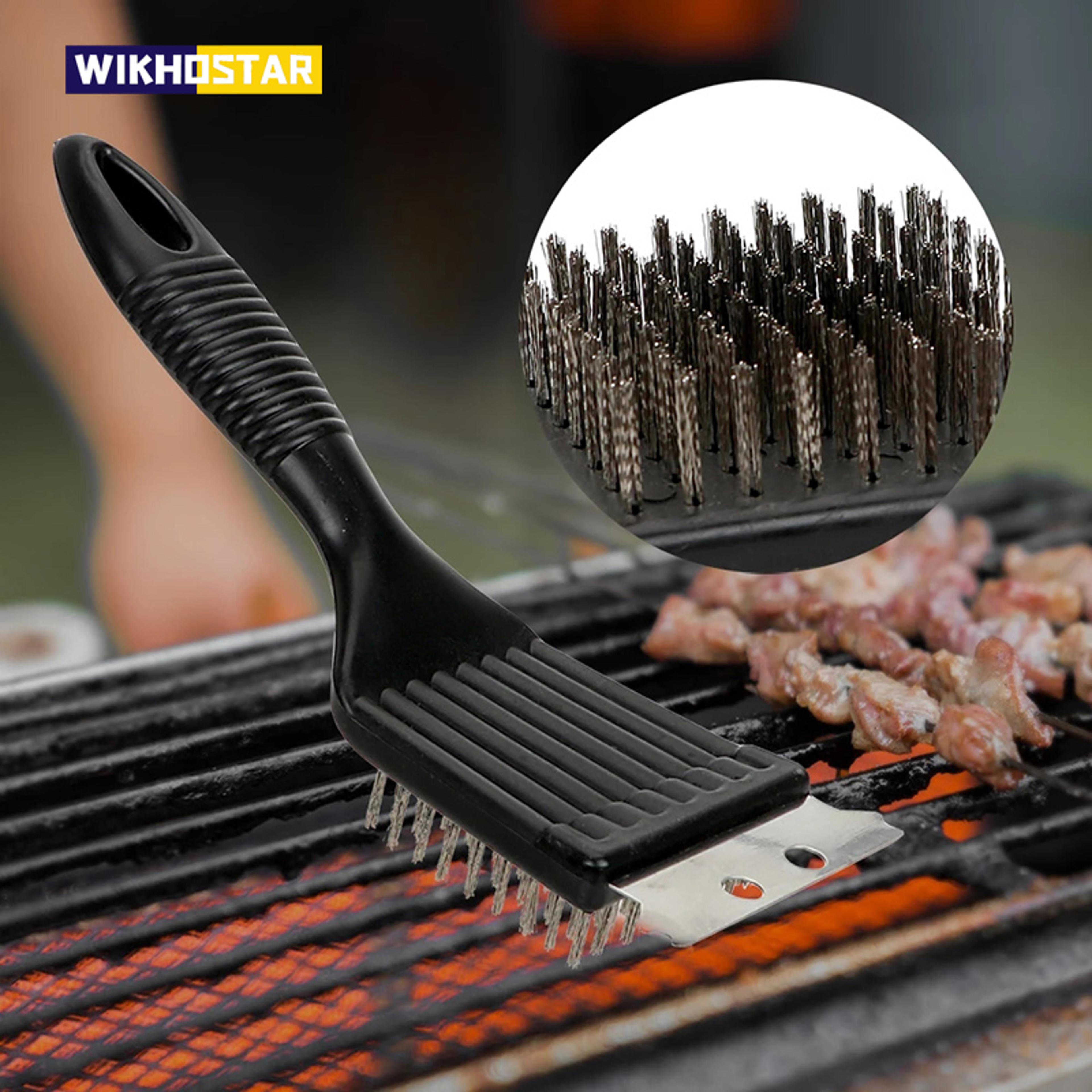 stainless steel bbq grill brush for non stick grates and outdoor barbecue cleaning