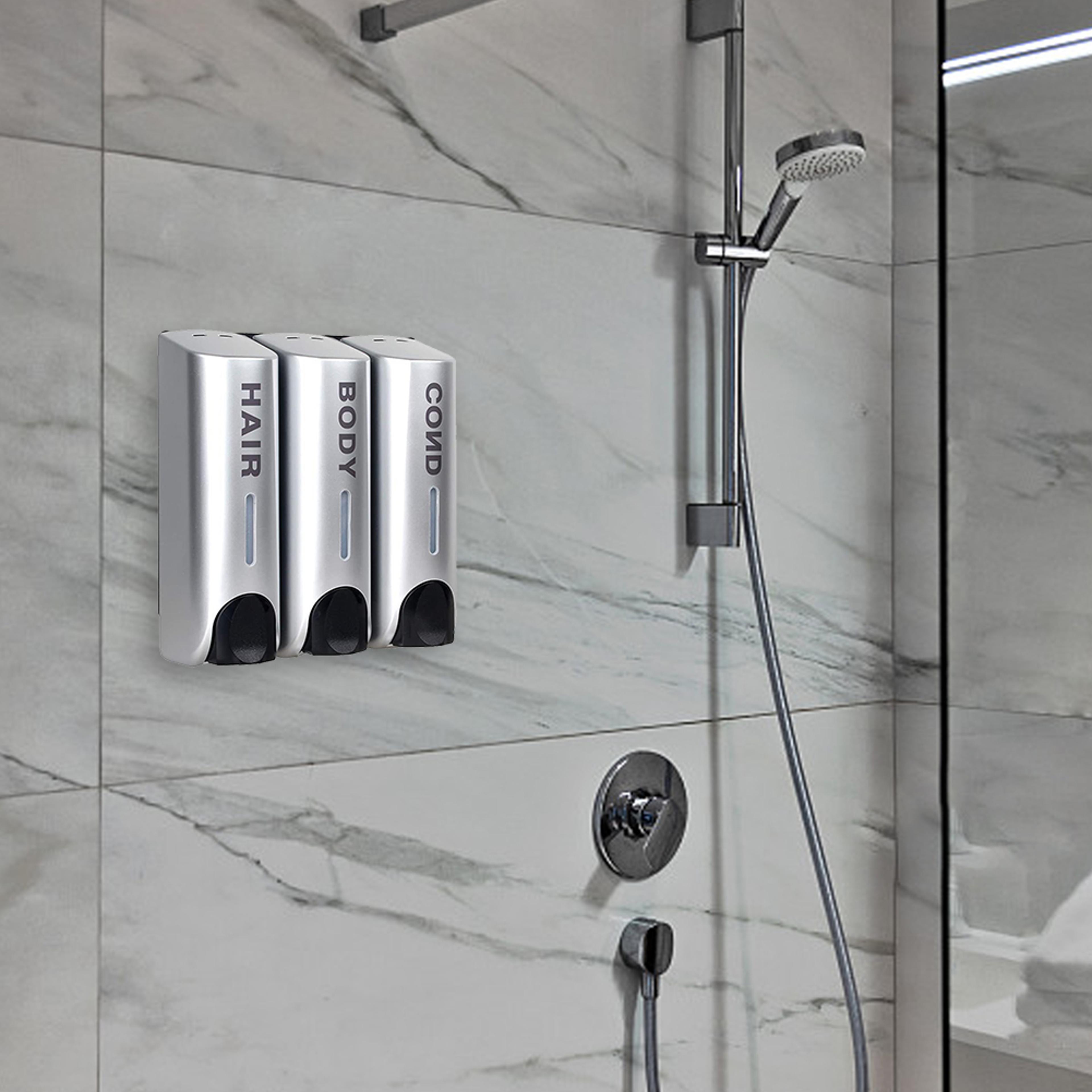 Wall Mounted Shampoo Dispenser Waterproof Refillable Soap  Lotion Organizer 2