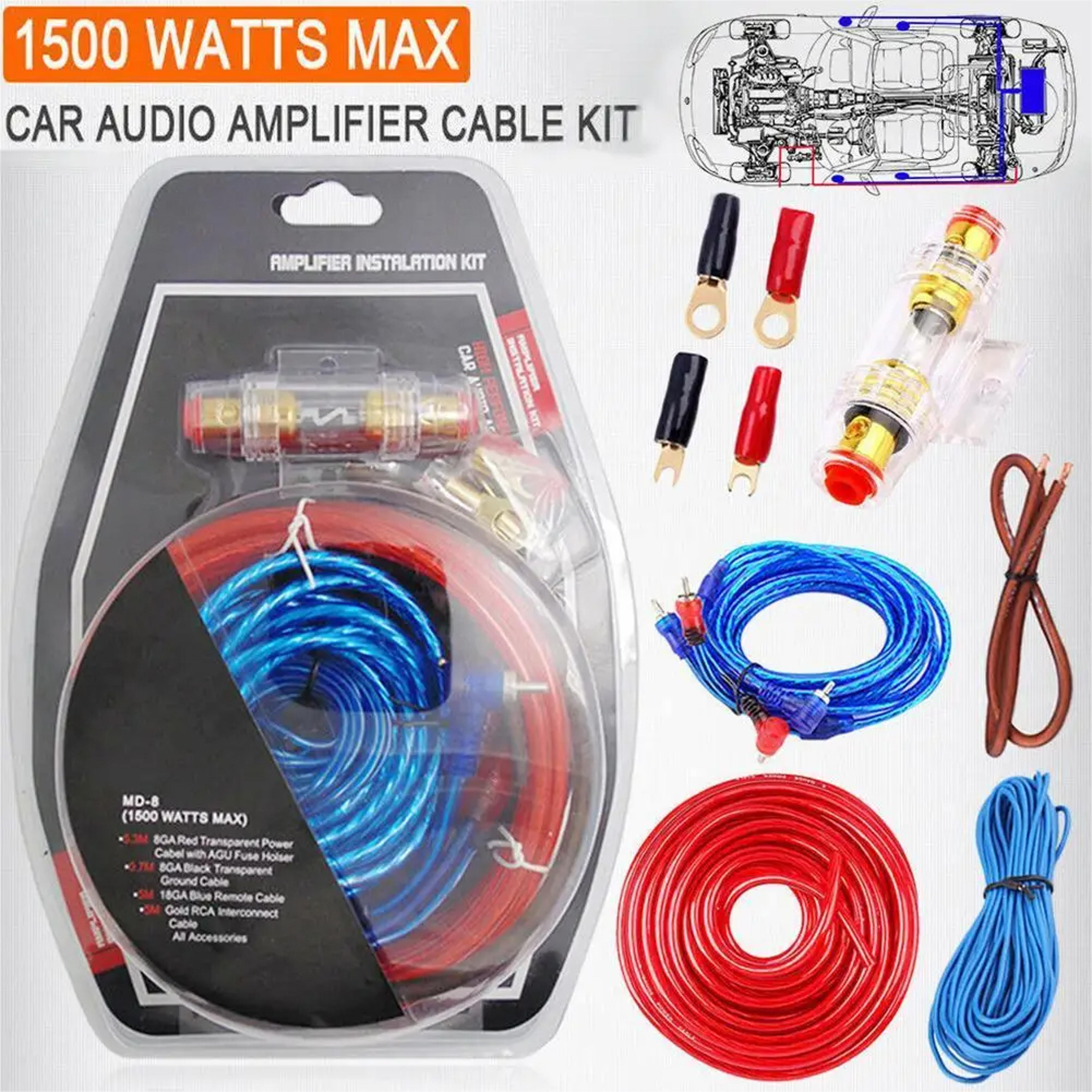 car amplifier wiring kit 8ga with fuse for subwoofer & car audio systems