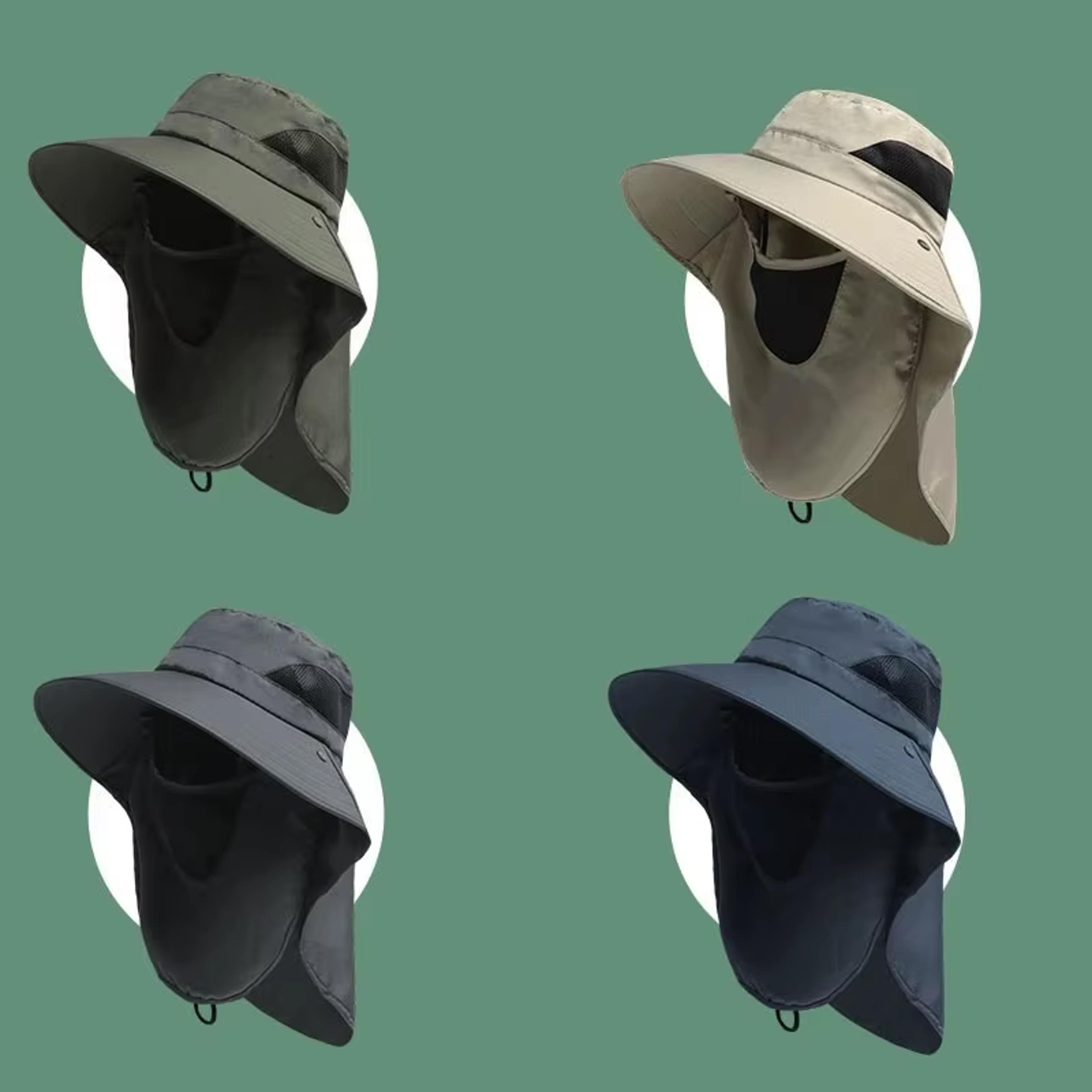 premium uv protection sun hat with neck flap wide brim outdoor hat for fishing, hiking & camping