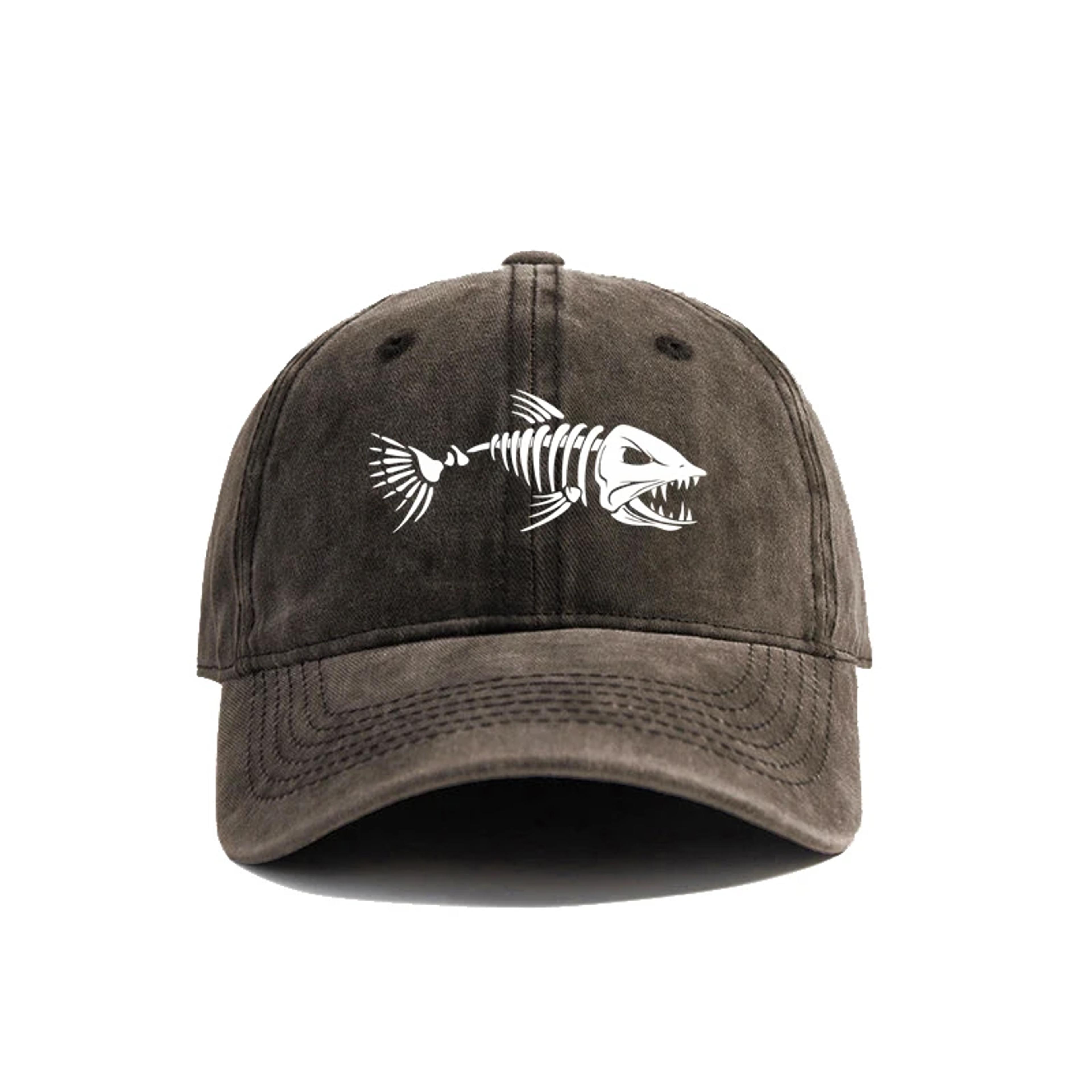 Vintage Fishbone Printed Baseball Cap Adjustable Unisex Dad Hat 3