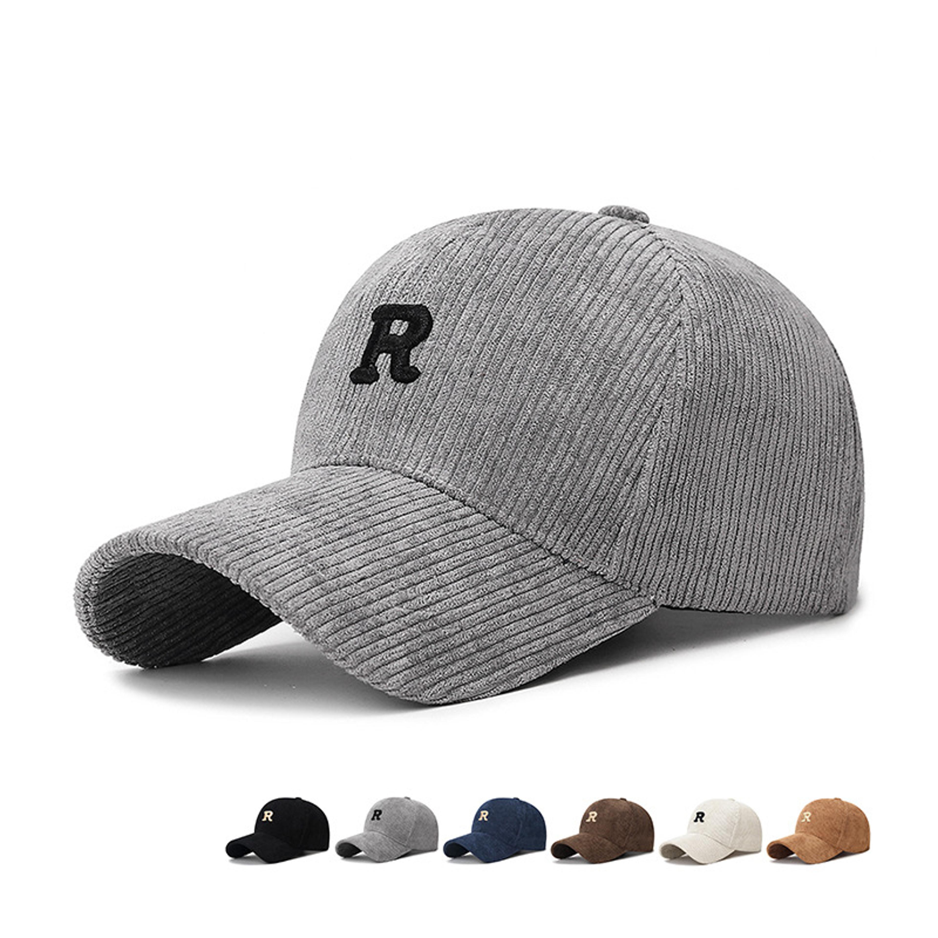 modern corduroy baseball cap with embroidery adjustable winter accessory