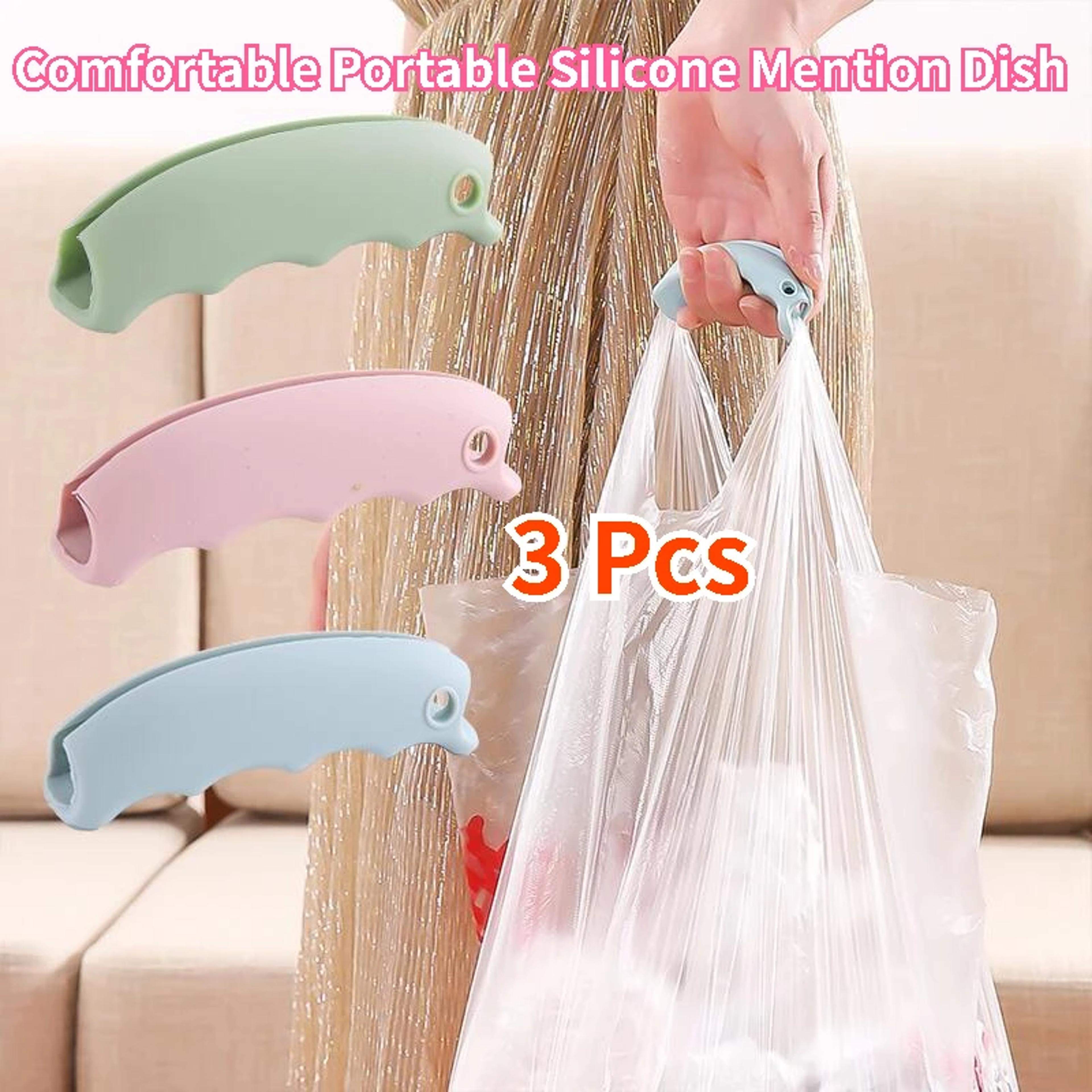 comfortable silicone grocery bag handle set ergonomic portable bag handle clips