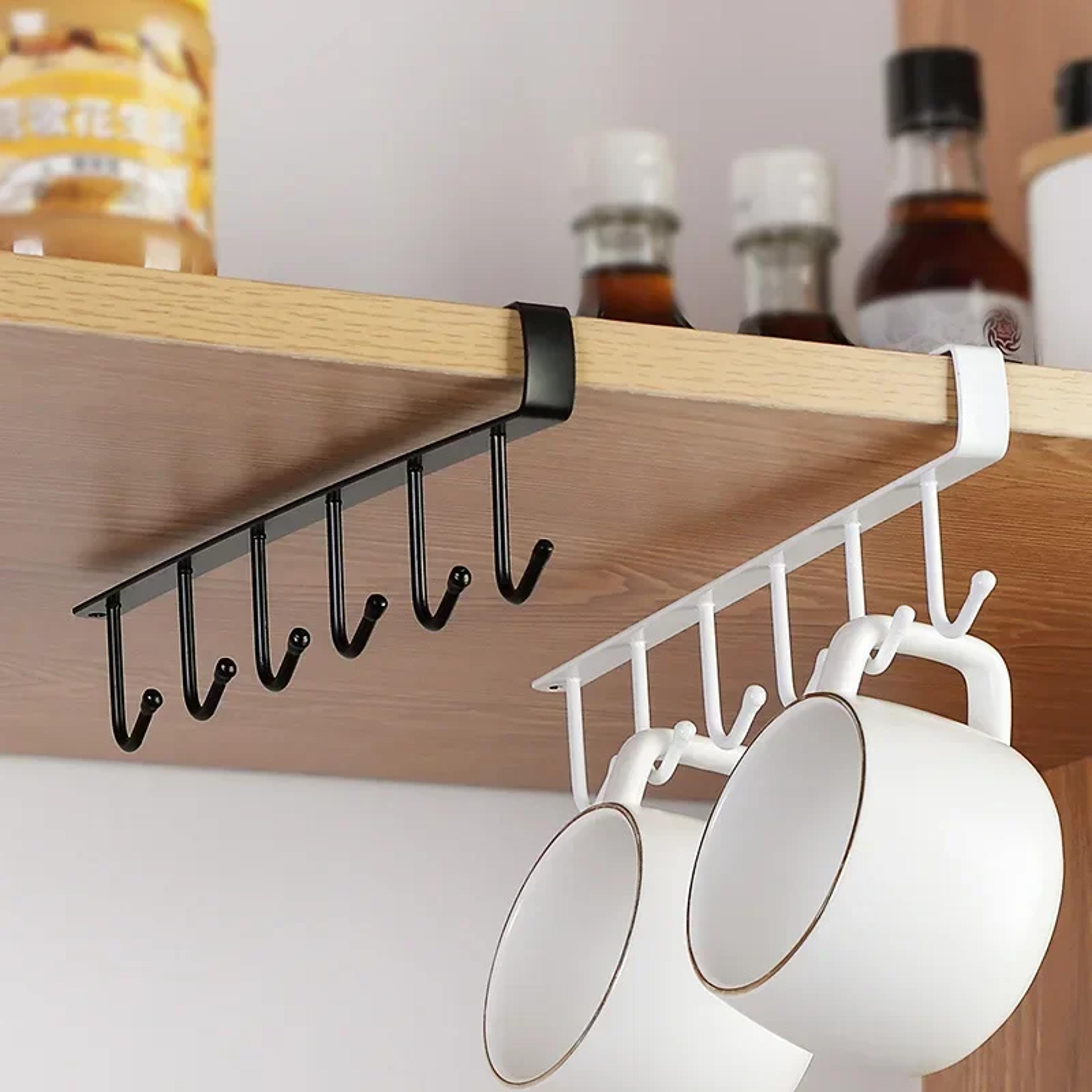 spacesaver under cabinet mug holder & kitchen utensil storage rack