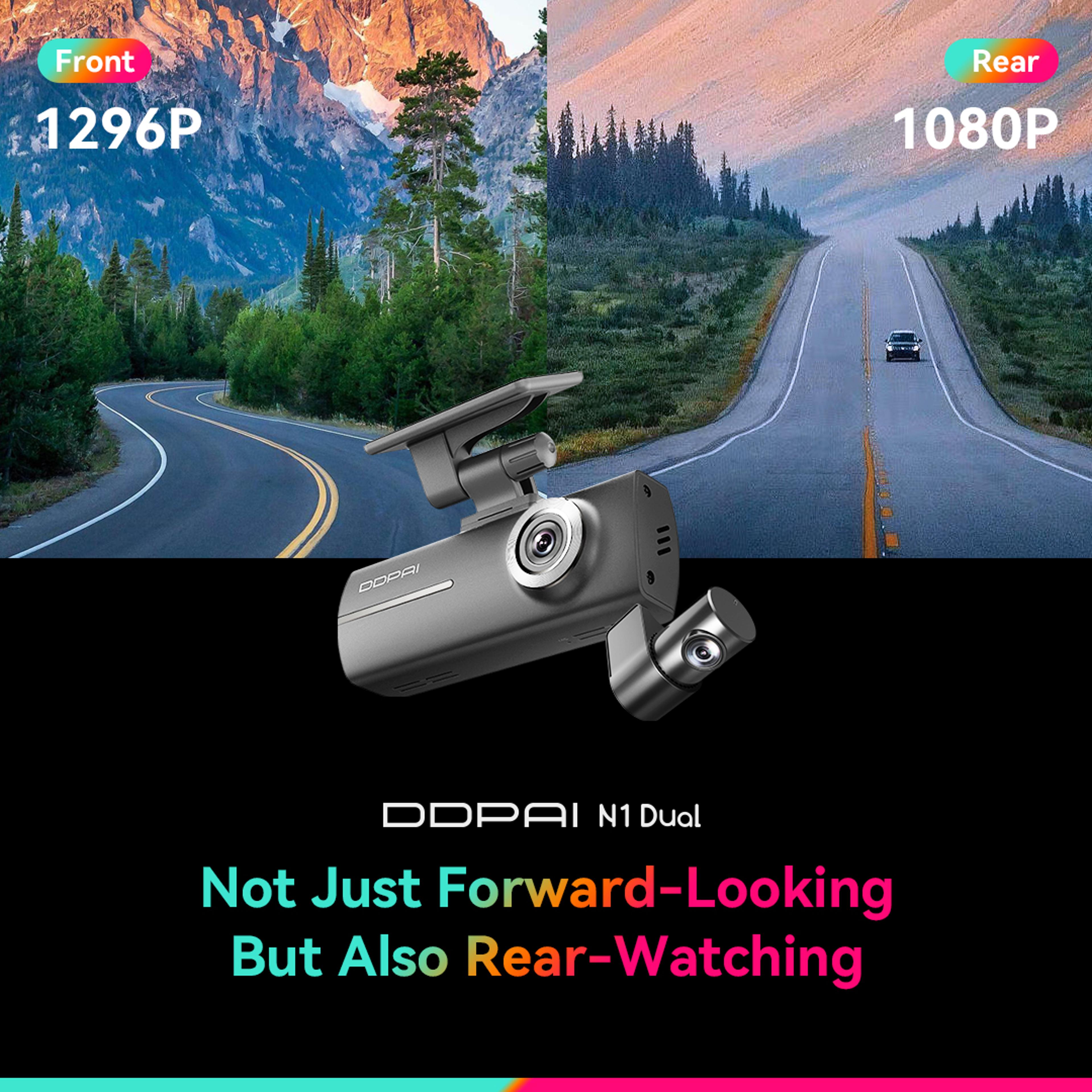 Dual Dash Cam With Front  Rear Recording Night Vision  App Control 1