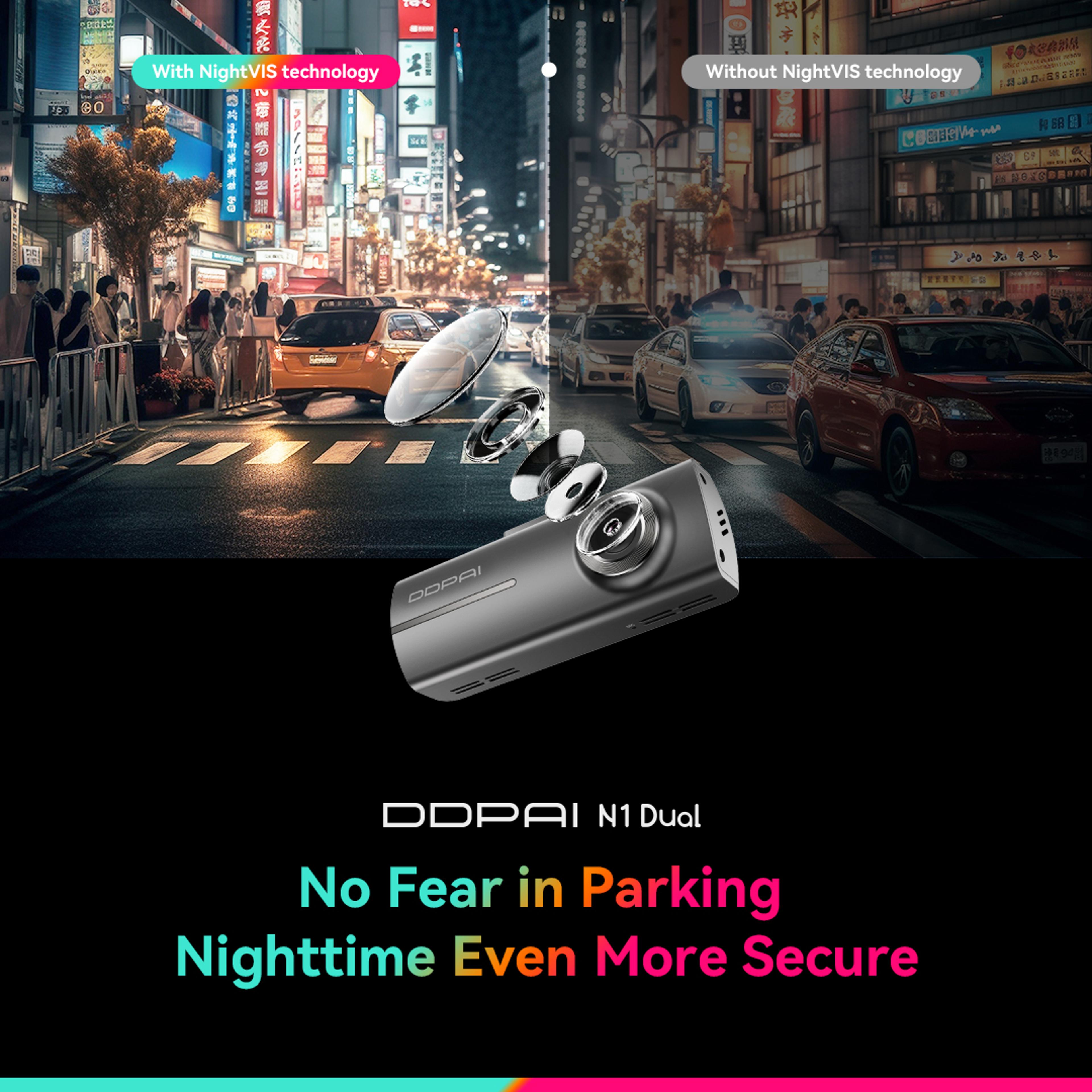 Dual Dash Cam With Front  Rear Recording Night Vision  App Control 4