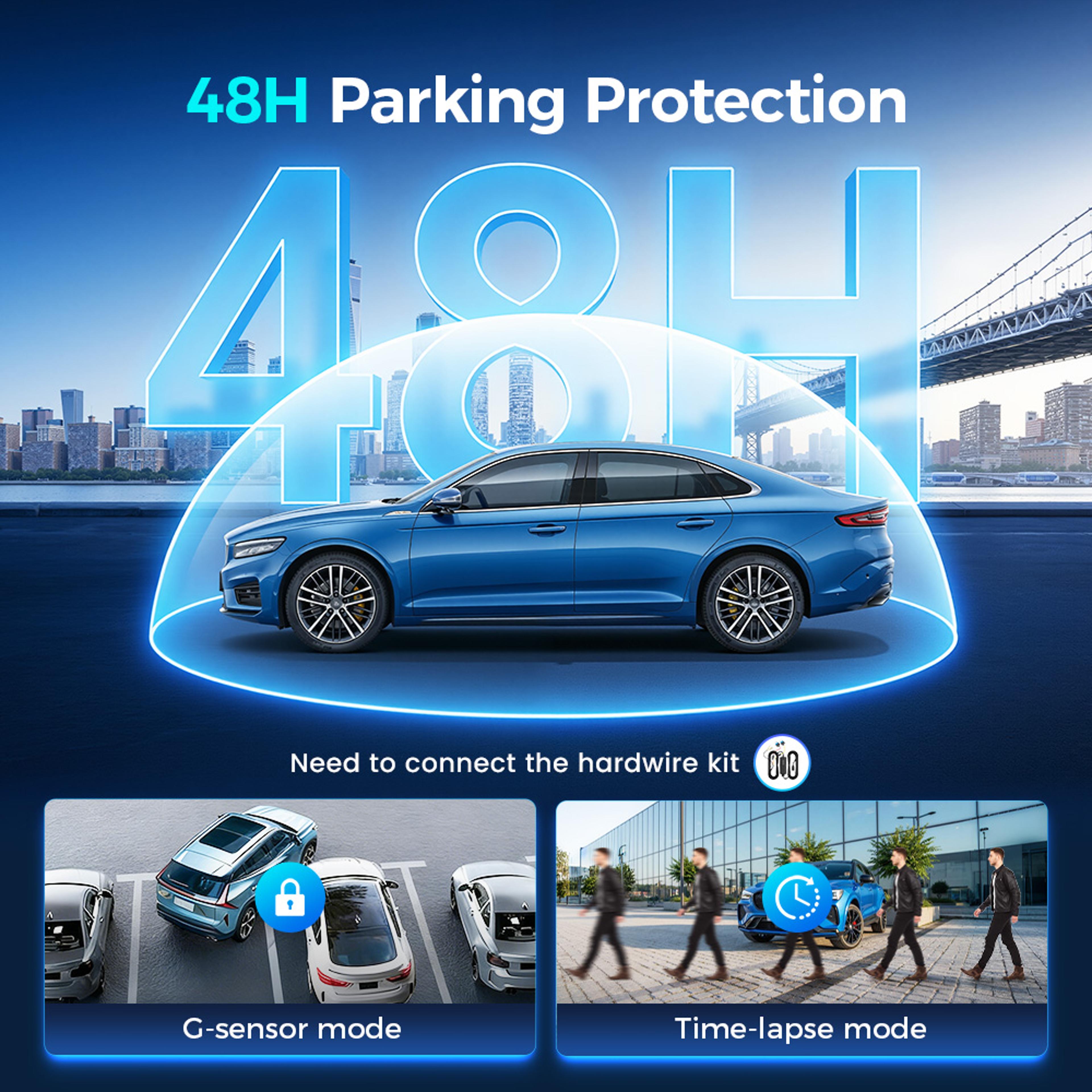 Dual Dash Cam With GPS AI Night Vision  Front Rear Recording 4