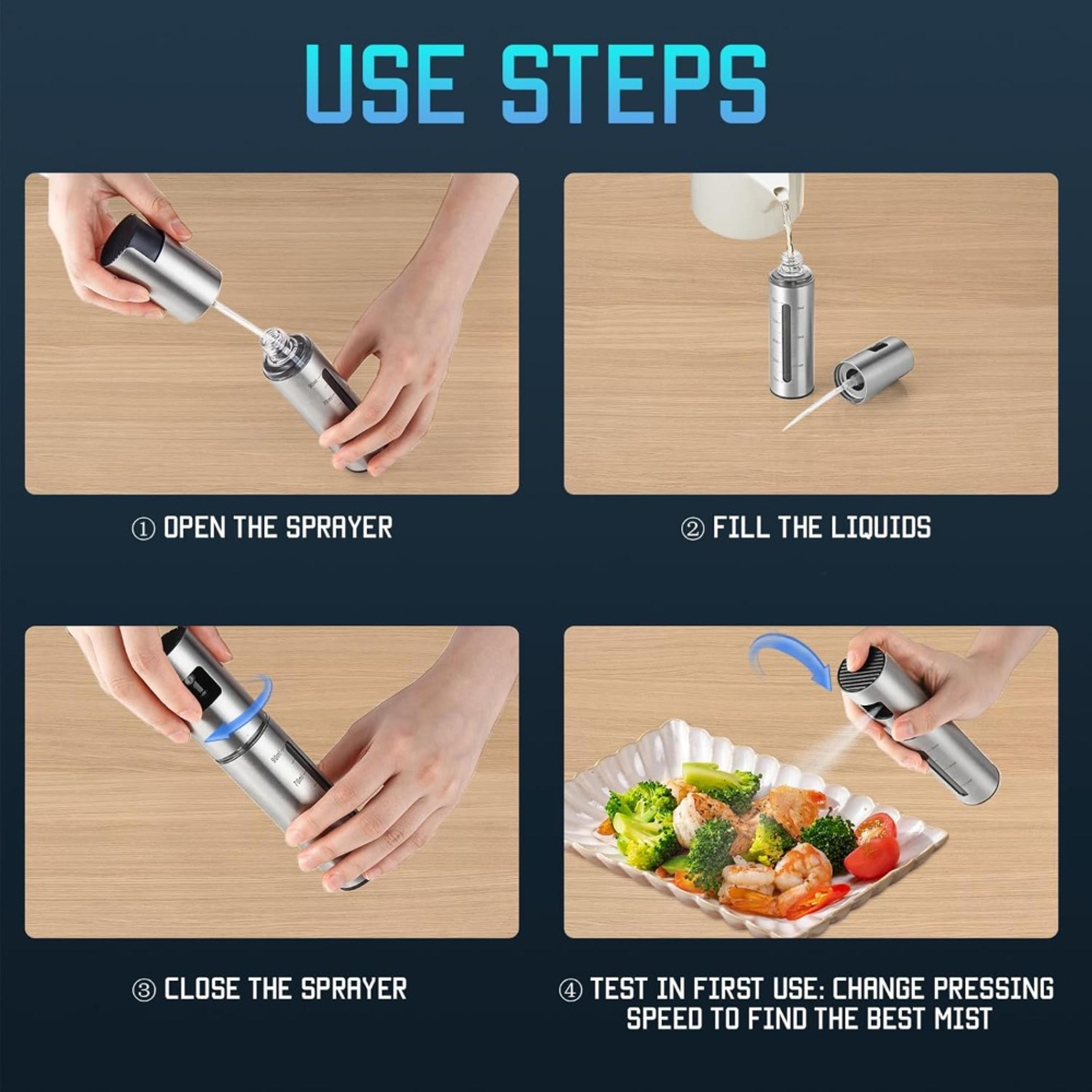 Precision Mist Olive Oil Sprayer For Healthy Cooking  Air Fryer Meals 4