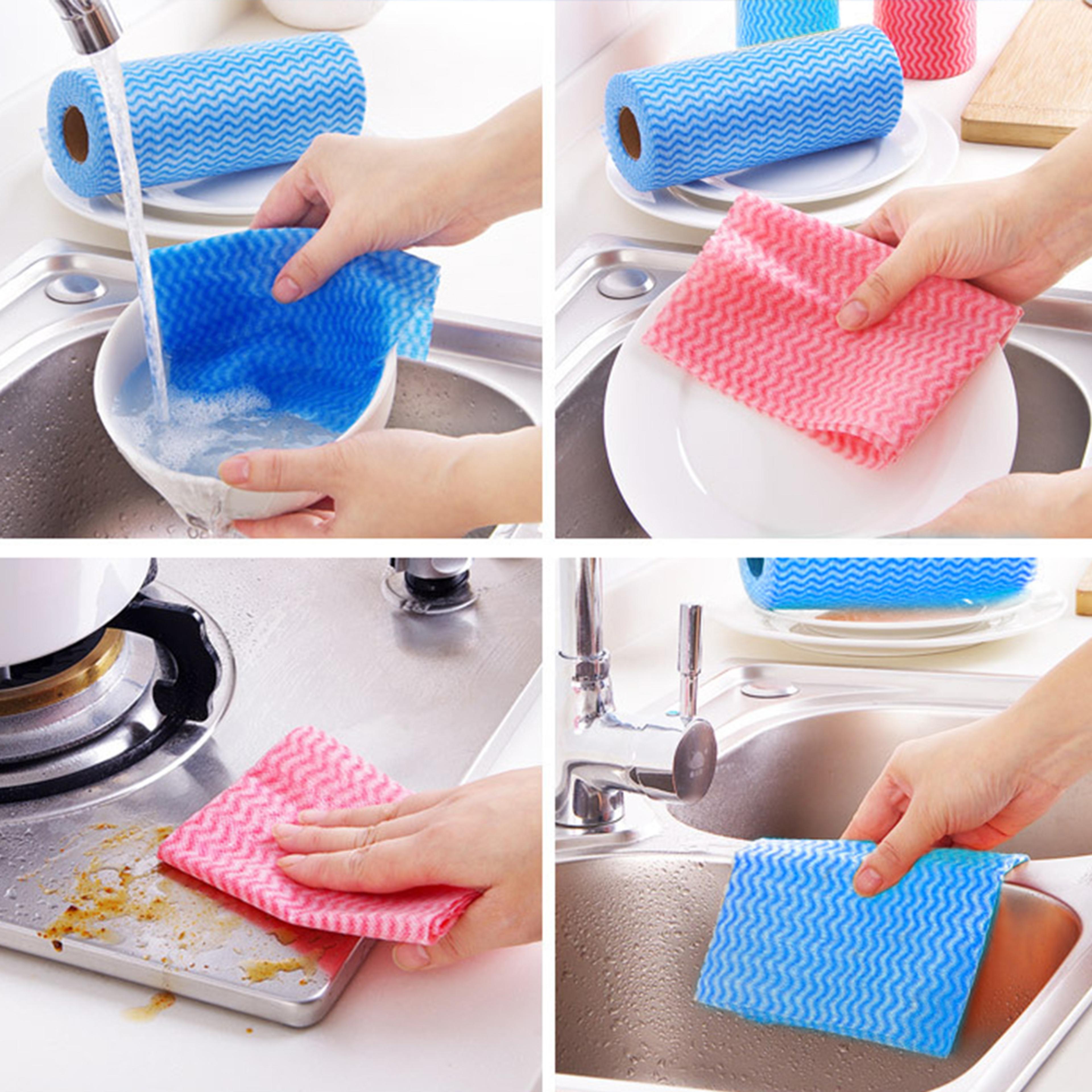 EcoClean Reusable Cleaning Cloth Roll  Sheets Multi Purpose Kitchen Cleaning Towels 4