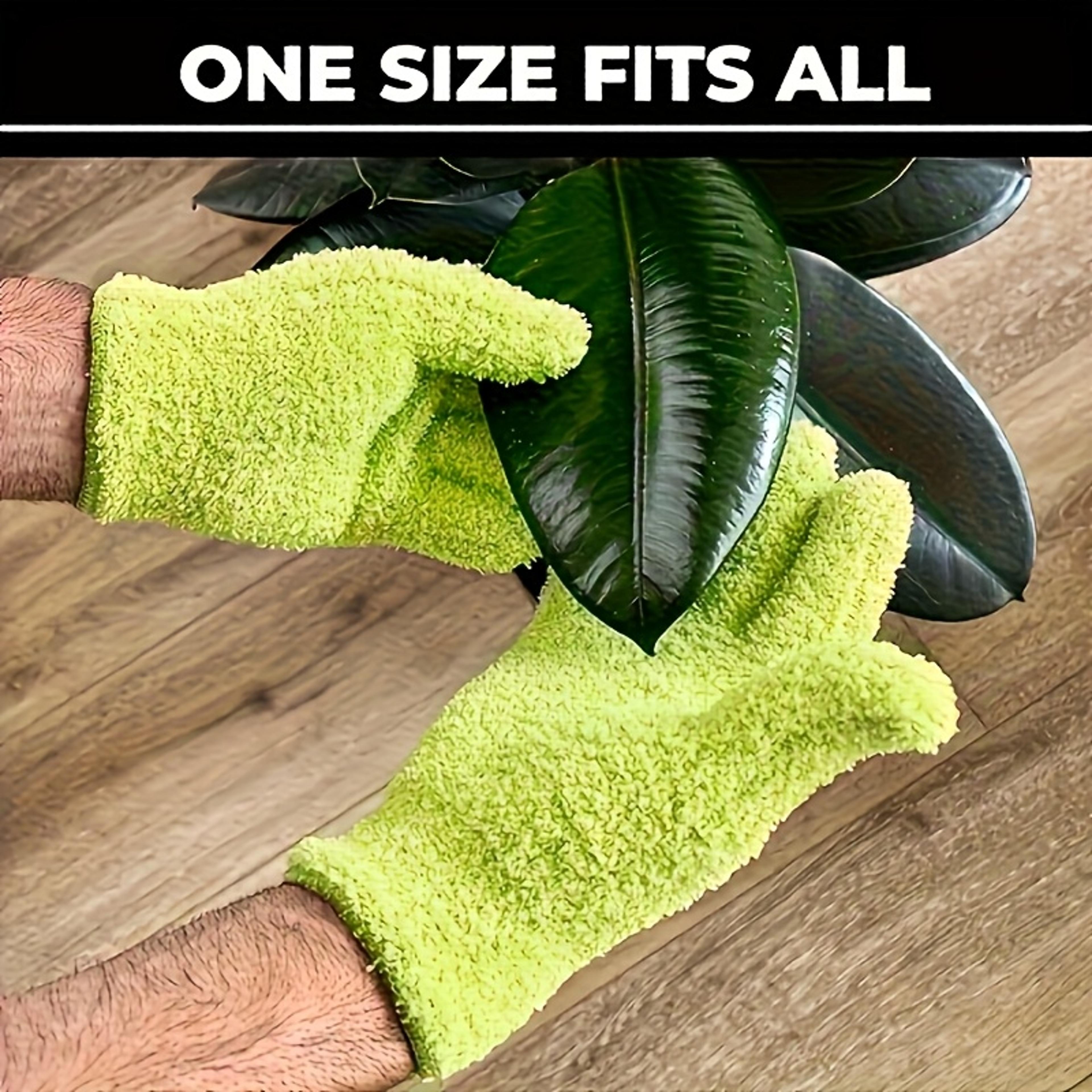 microfiber dusting gloves reusable coral fleece cleaning gloves for home, car & plant care