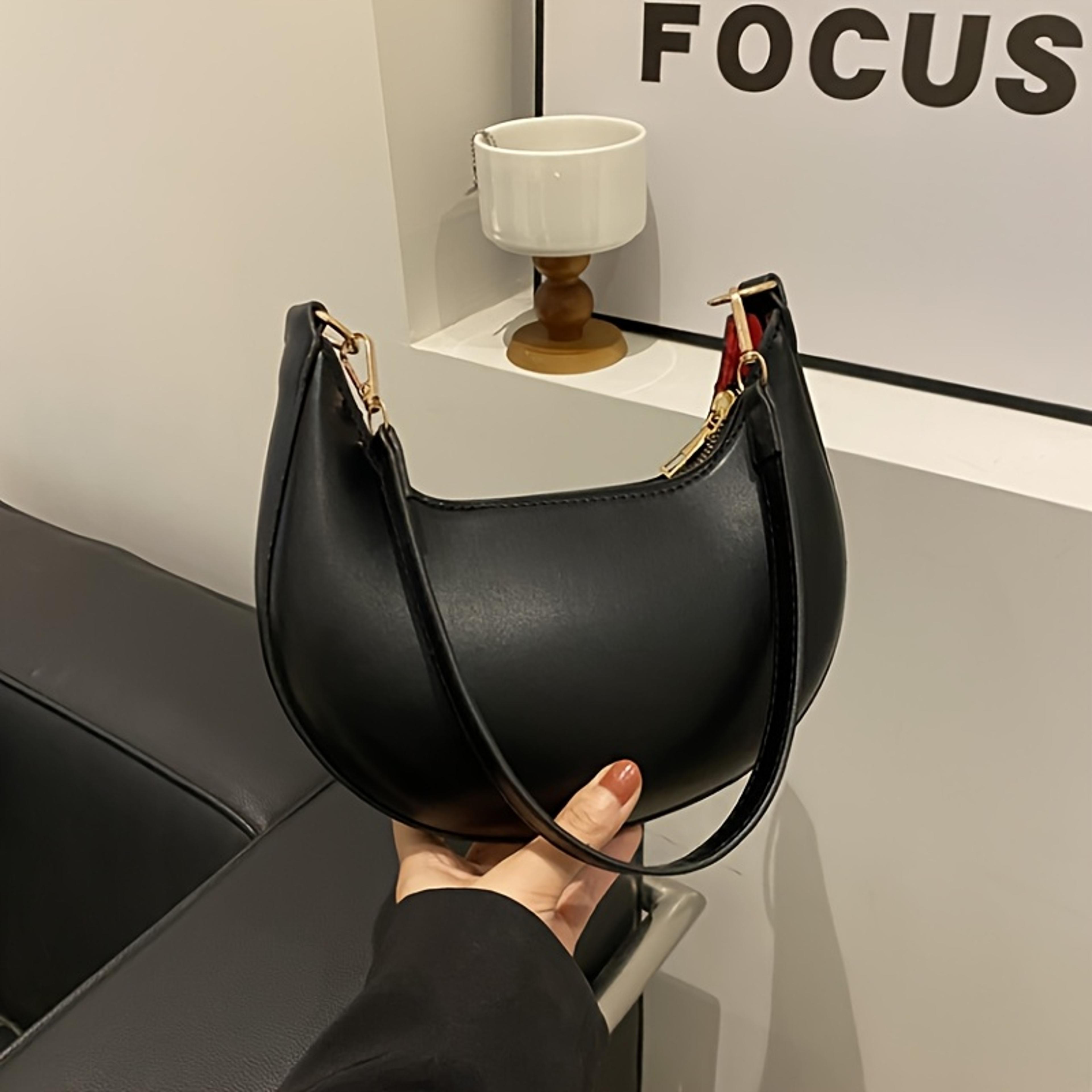 Luxury Moon Shoulder Bag For Women  Chic Crescent PU Leather Shoulder Purse 2