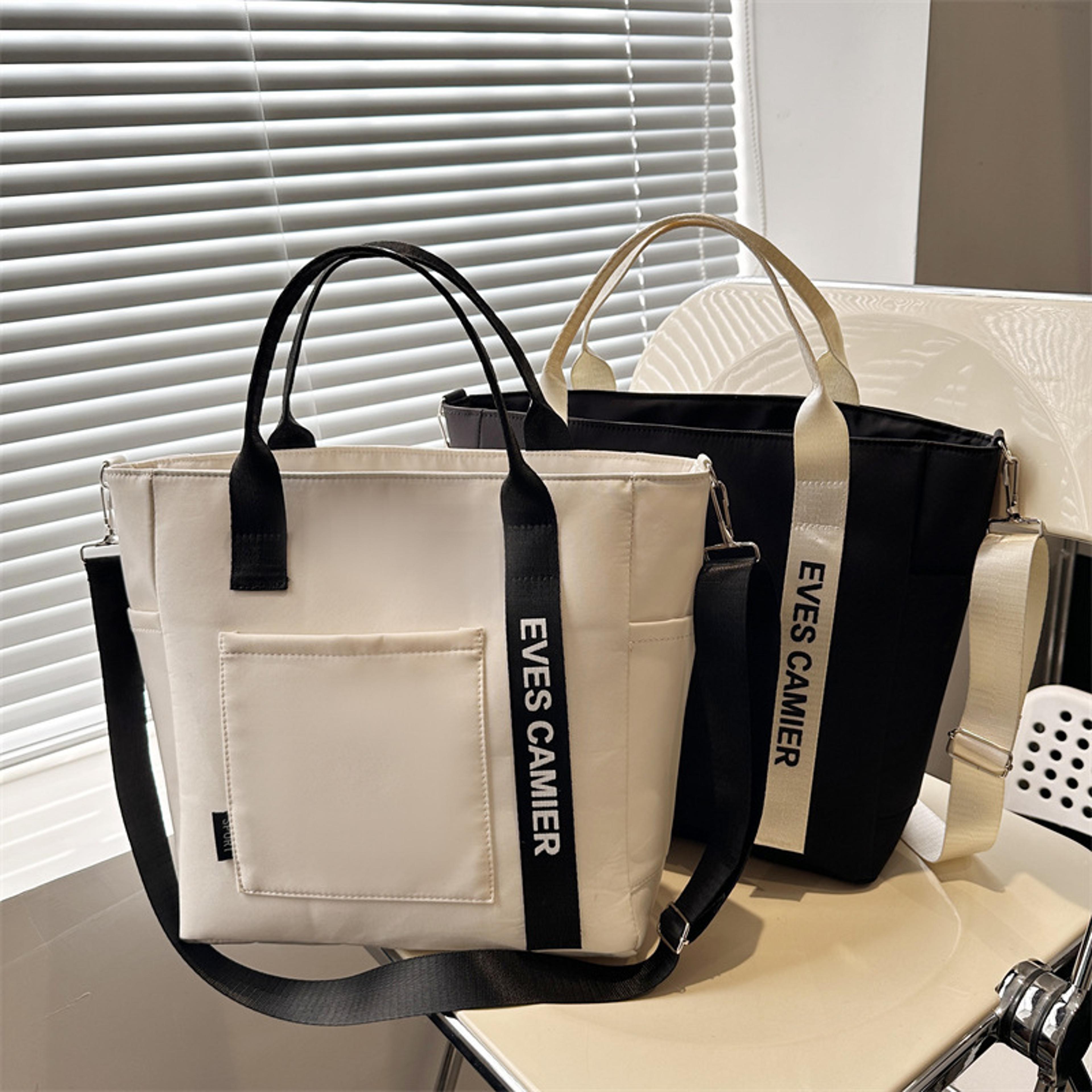 waterproof nylon tote bag for women large capacity lightweight crossbody work & travel bag